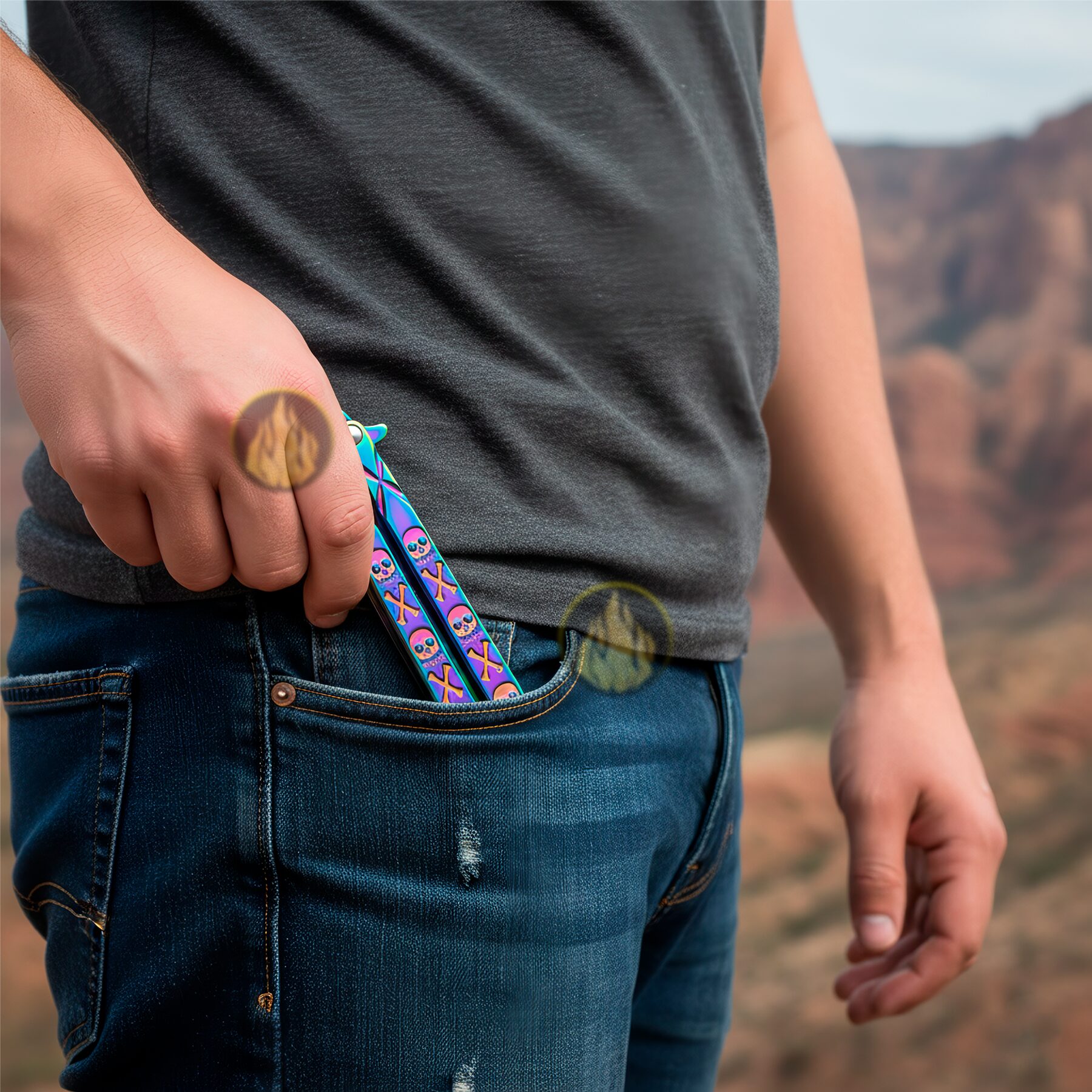 Navaja Mariposa Acero Afilada Tornasol Lion Tools con hoja de acero inoxidable 420 y seguro anti cierre. 9575