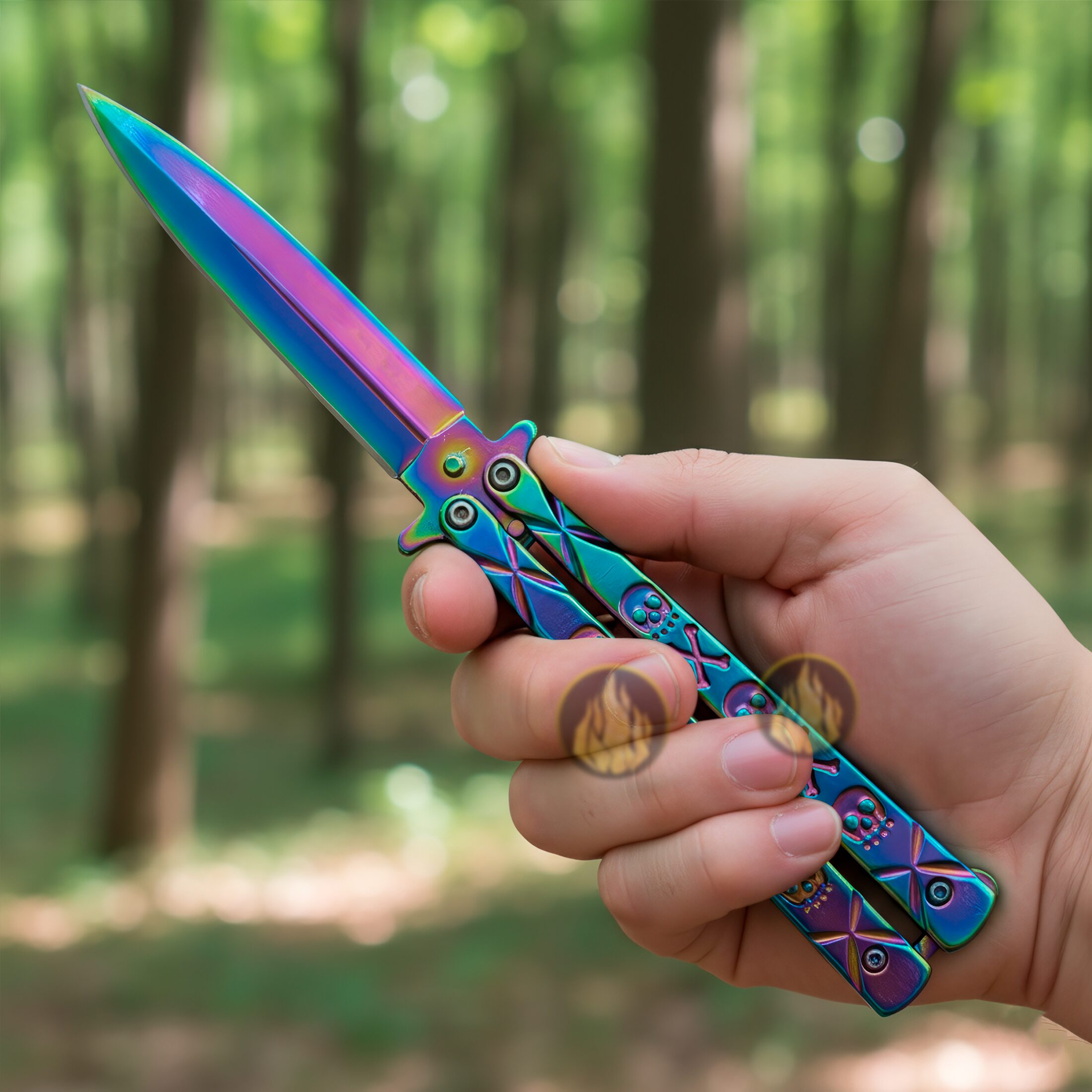 Navaja Mariposa Acero Afilada Tornasol Lion Tools con hoja de acero inoxidable 420 y seguro anti cierre. 9575