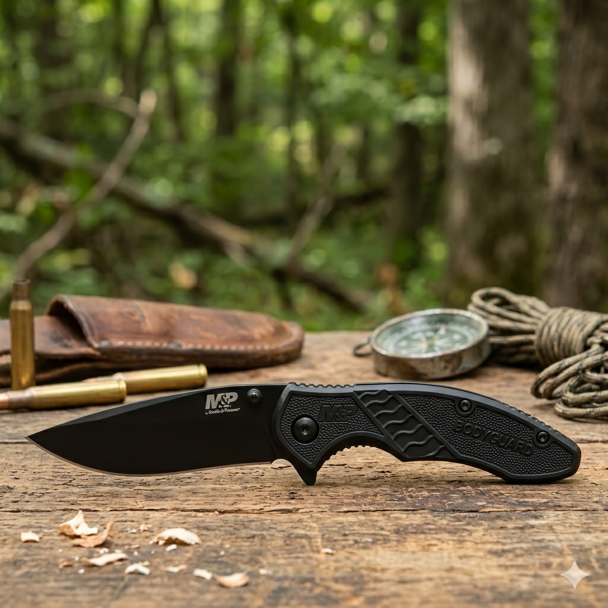 Navaja Smith & Wesson Bodyguard Linerlock Acero SW1085890 marca Smith & Wesson, hoja 8Cr13MoV Drop Point de 7.2 cm, diseño compacto y ligero.