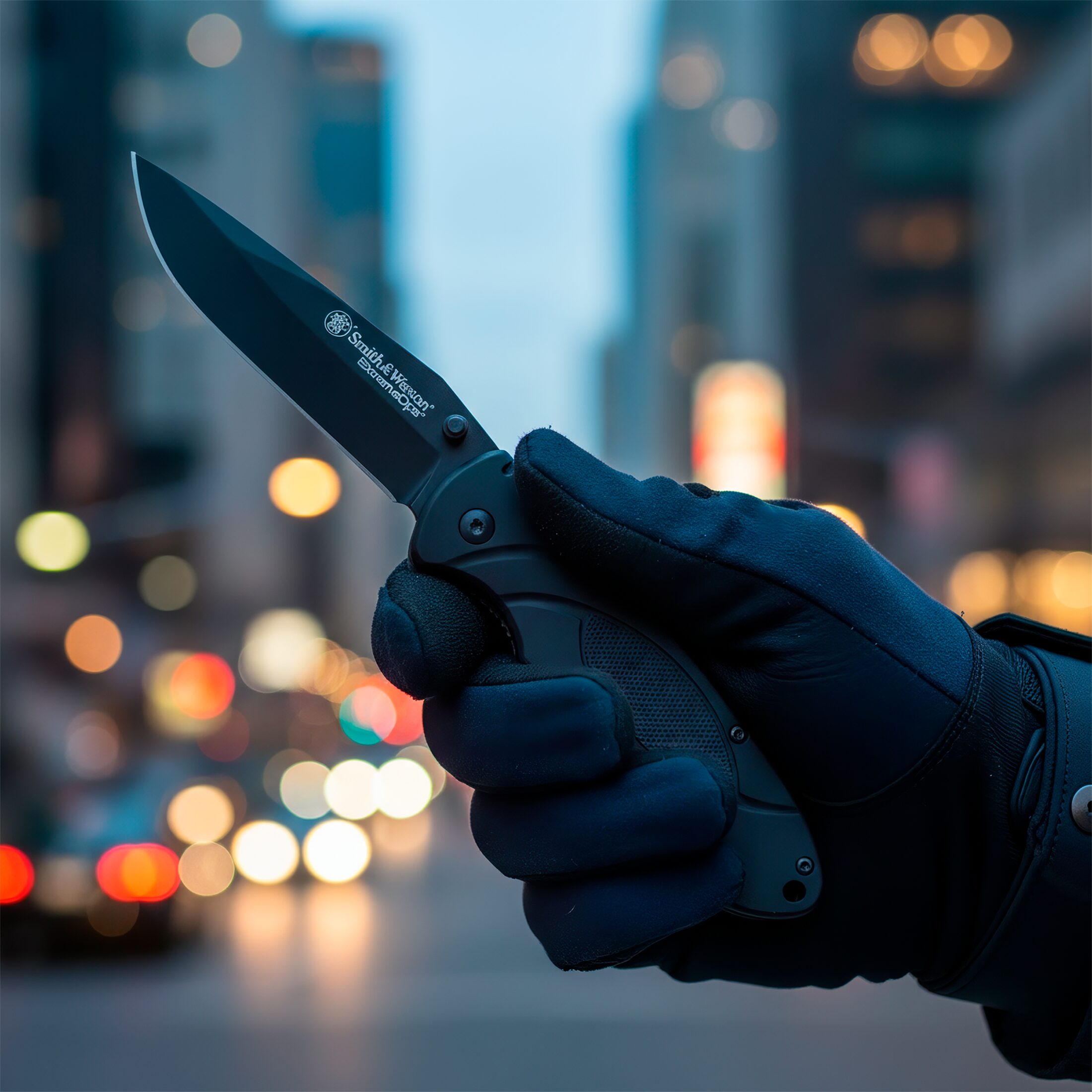 Navaja Smith & Wesson Extreme Ops Linerlock SWA25 de acero inoxidable 7Cr17MoV alto carbono, hoja Drop Point, diseño táctico resistente para uso diario.