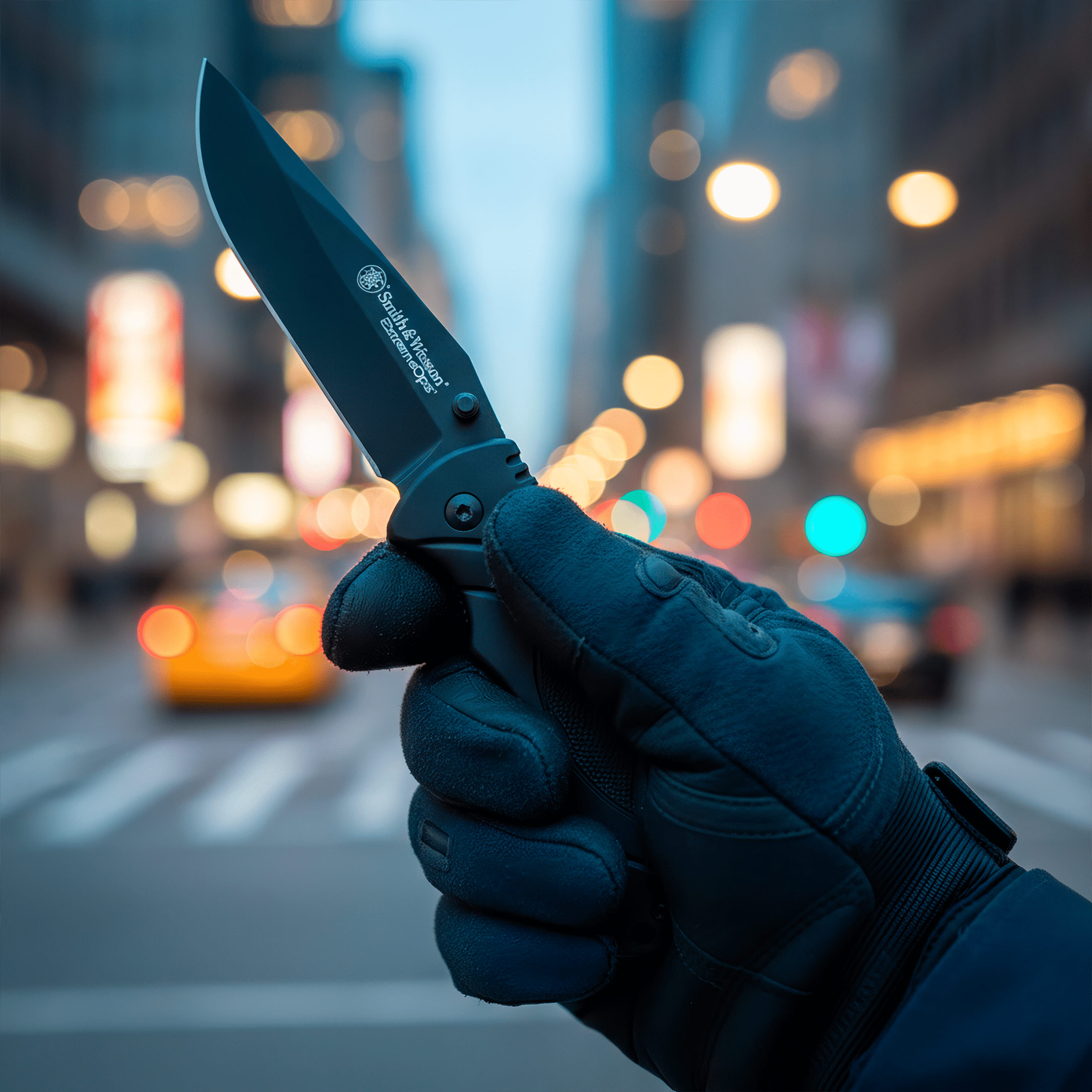 Navaja Smith & Wesson Extreme Ops Linerlock SWA25 de acero inoxidable 7Cr17MoV alto carbono, hoja Drop Point, diseño táctico resistente para uso diario.