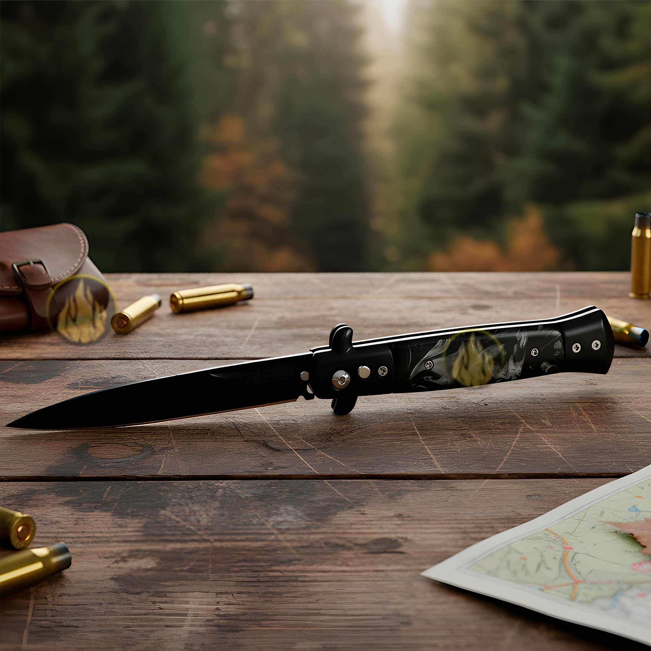 Navaja Stiletto Clásica Automática De Boton Italiana Táctica - Image 6