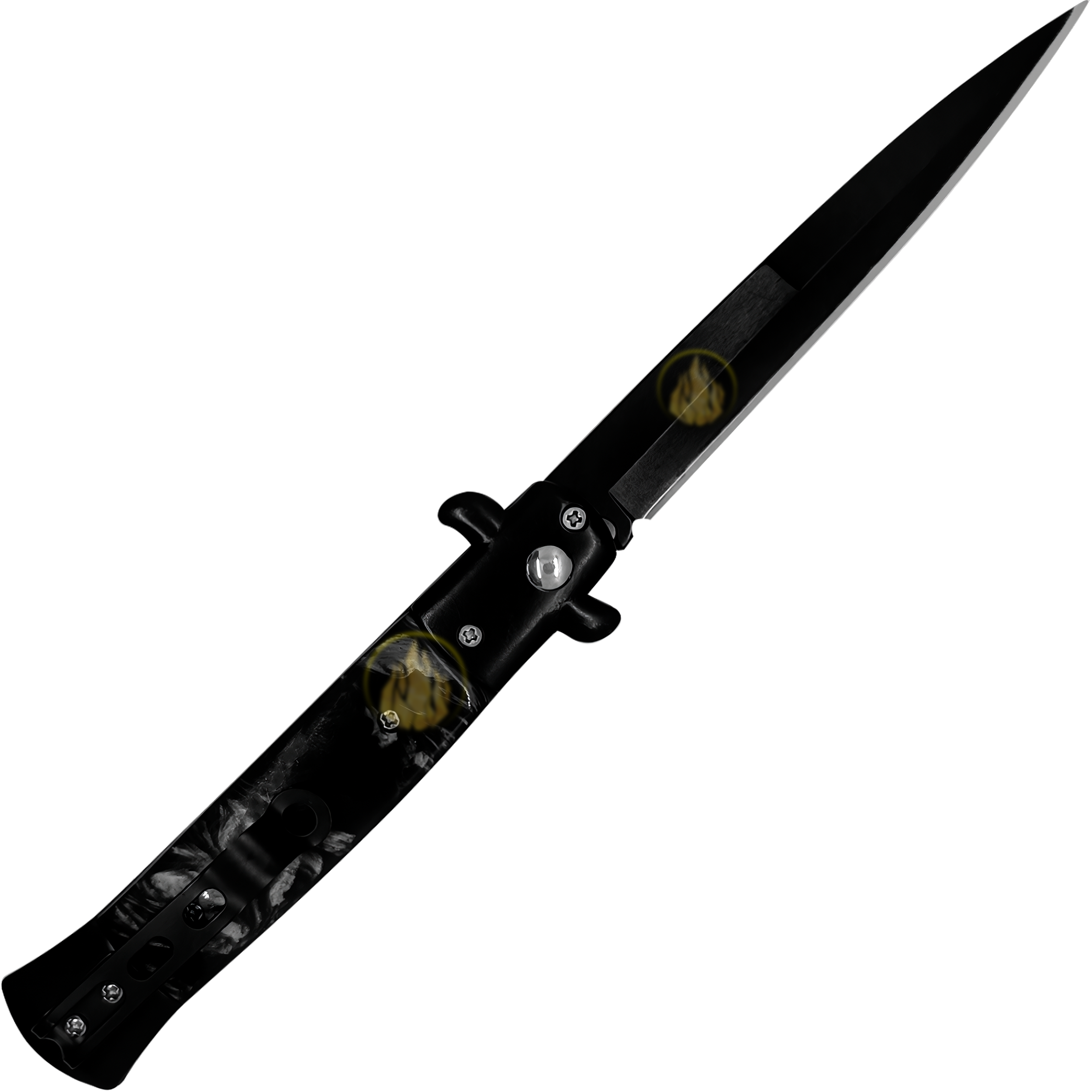 Navaja Stiletto Clásica Automática De Boton Italiana Táctica - Image 4