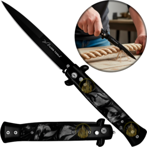 Navaja Stiletto Clásica Automática De Boton Italiana Táctica