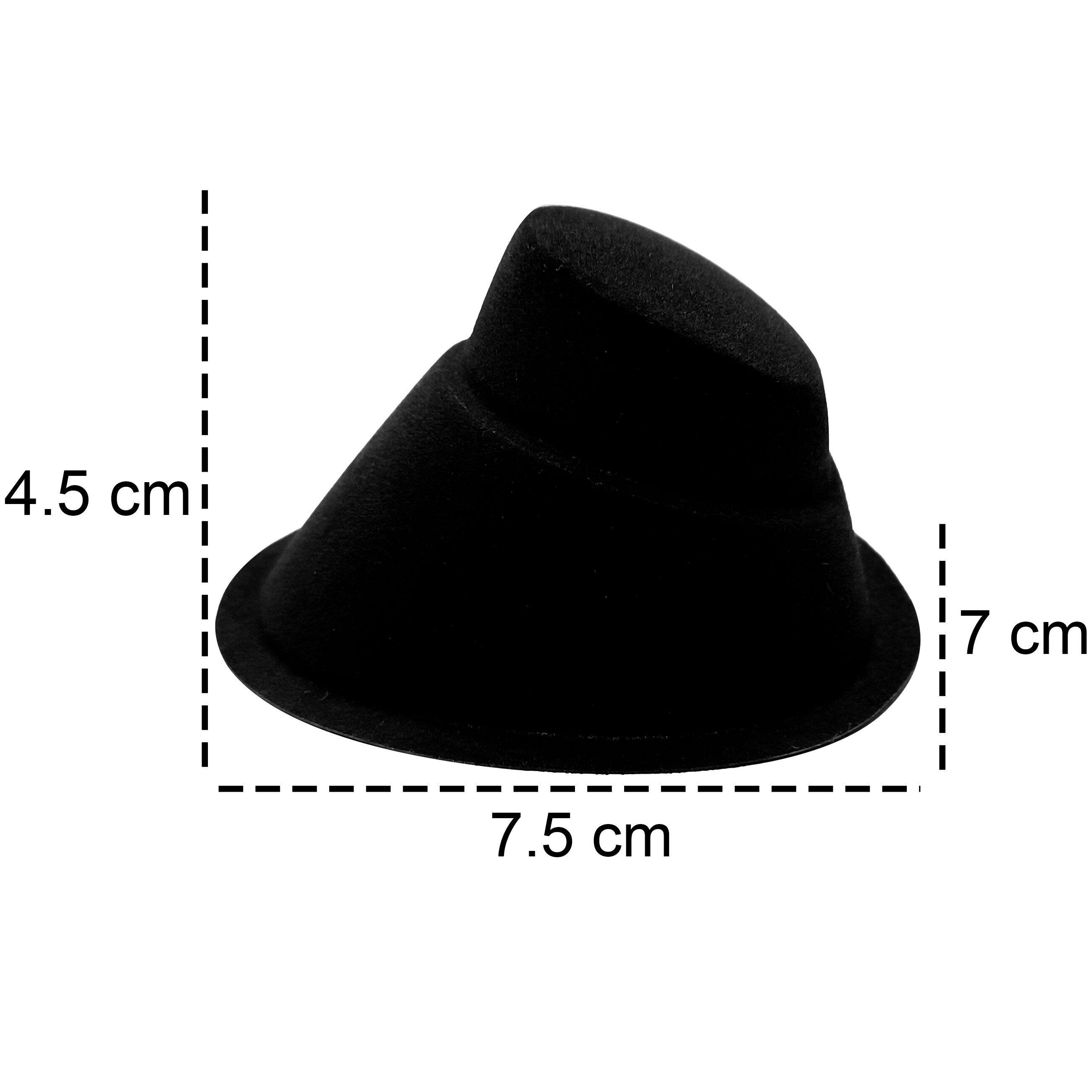 Paq 10 Exhibidor De Reloj marca genérica, soporte afelpado para joyería en color negro y rojo, base de plástico resistente y medidas 4.5 x 7.5 x 7 cm.