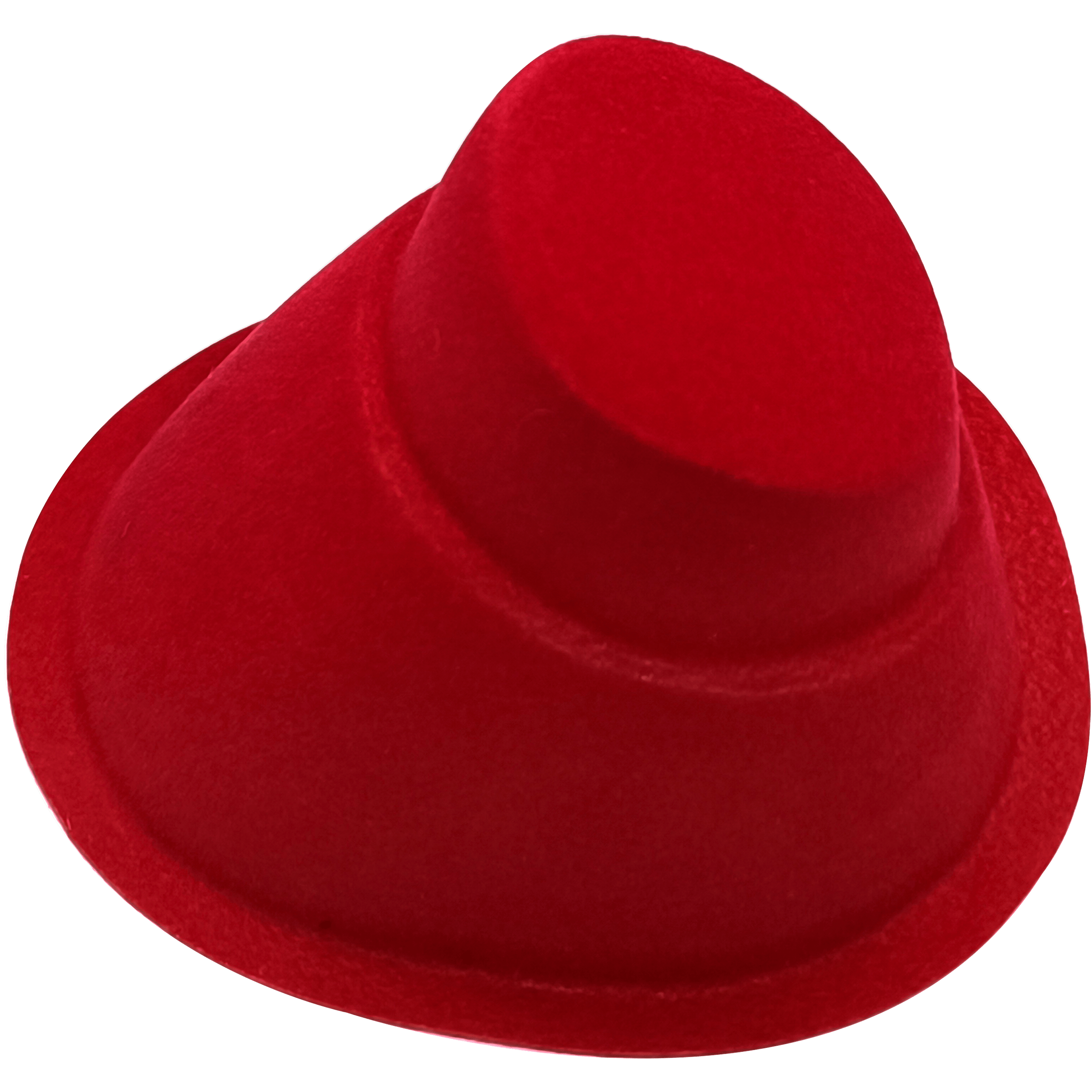 Paq 10 Exhibidor De Reloj marca genérica, soporte afelpado para joyería en color negro y rojo, base de plástico resistente y medidas 4.5 x 7.5 x 7 cm.