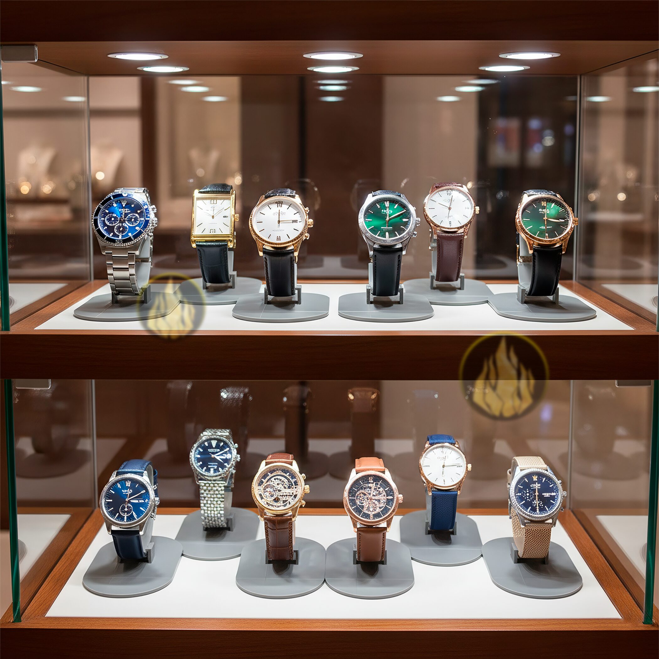 Paq 10 Exhibidor De Reloj Soporte Plastico Porta Reloj color gris, soporte plástico resistente para exhibición de relojes 5387