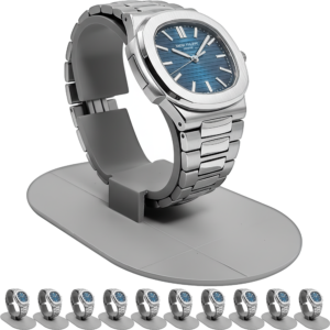 Paq 10 Exhibidor De Reloj Soporte Plastico Porta Reloj color gris, soporte plástico resistente para exhibición de relojes 5387