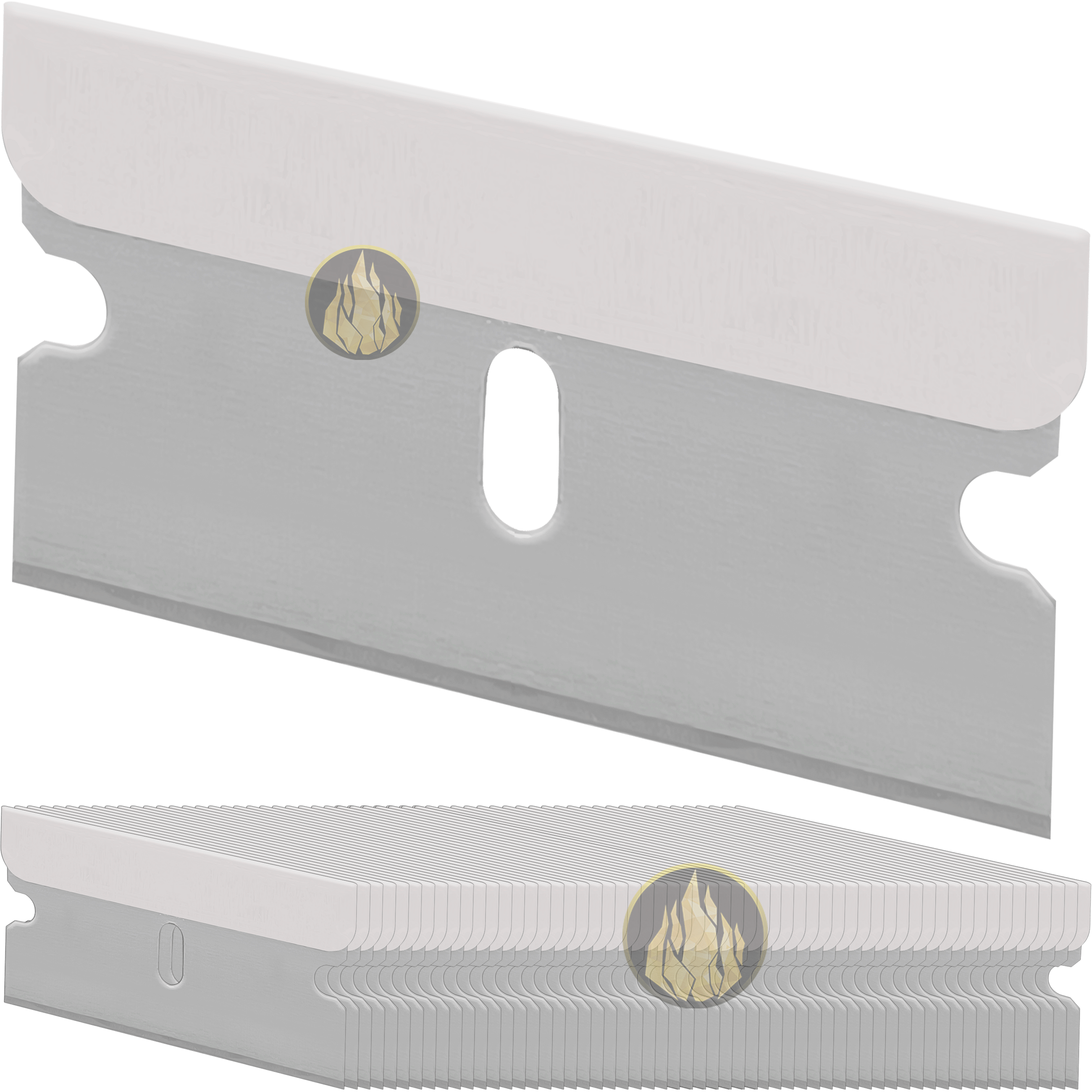 Paq 100 Navaja Industrial de repuesto marca Lion Tools modelo 0339, fabricada en acero inoxidable con un filo raspado de alta precisión y espesor 0.23 mm.