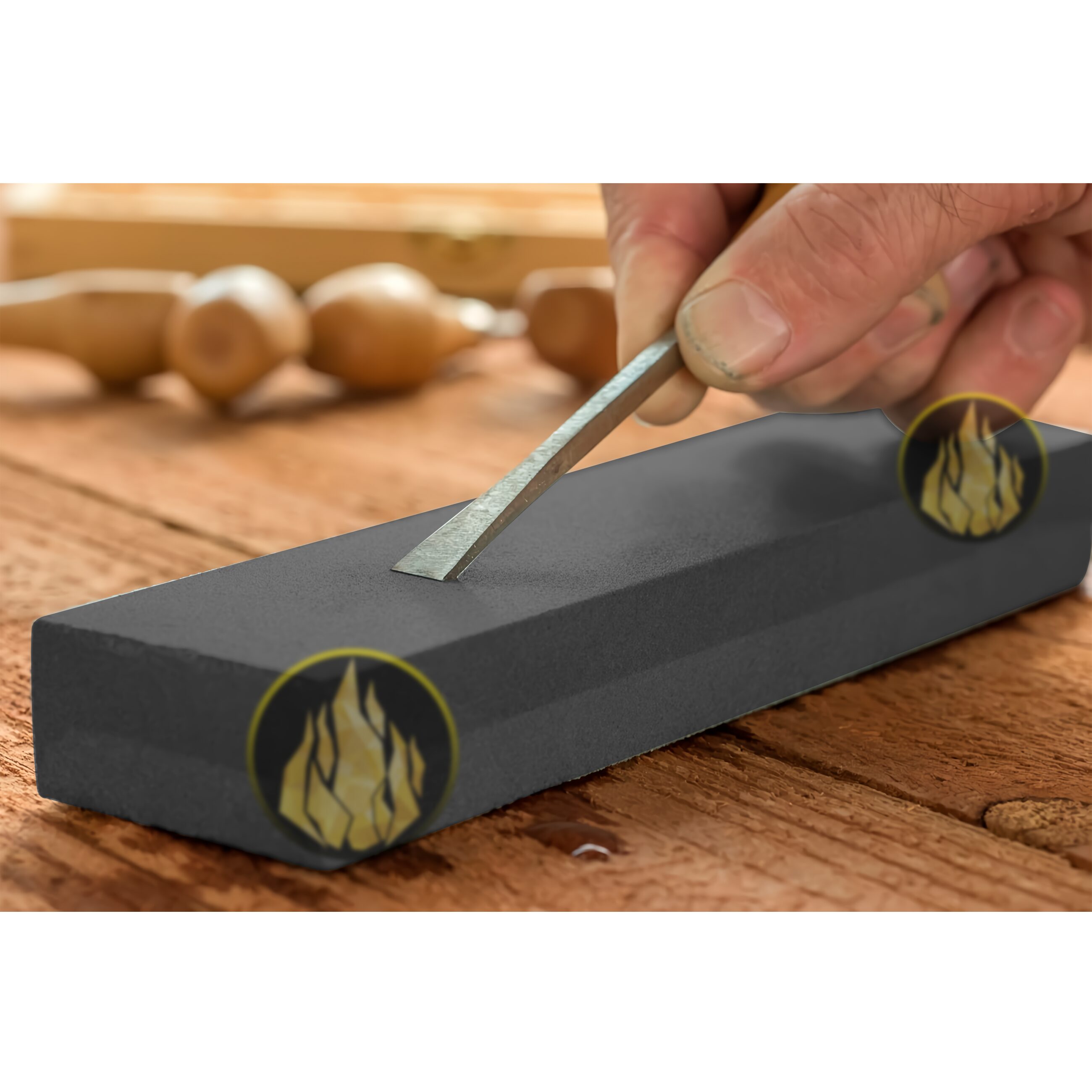 Piedra Afiladora Cuchillos Y Navajas de carburo de silicio marca Lion Tools, doble grano para afilar y asentar filo, ideal para cuchillos, navajas y herramientas de corte, piedra de afilado profesional de alta durabilidad. 7419