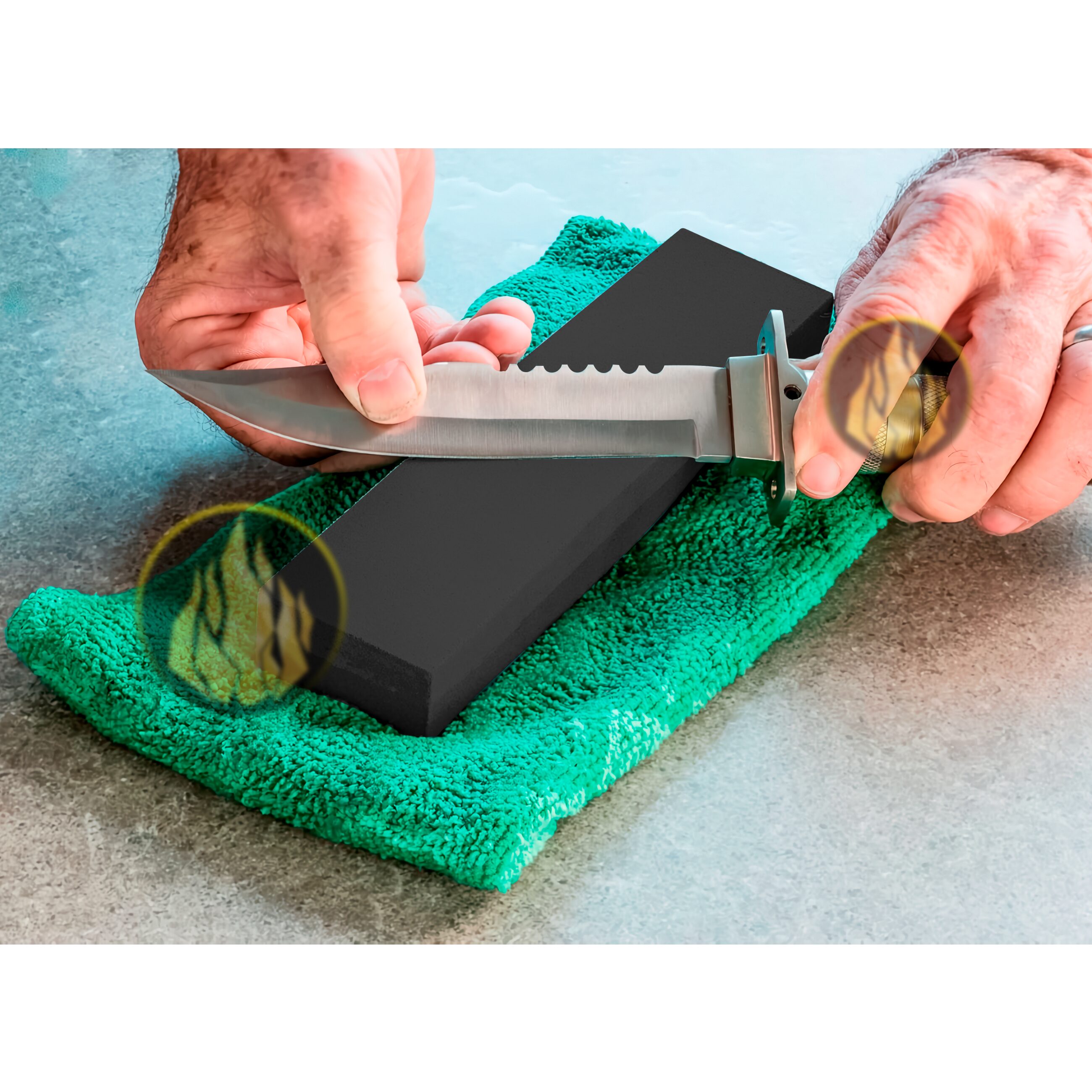 Piedra Afiladora Cuchillos Y Navajas de carburo de silicio marca Lion Tools, doble grano para afilar y asentar filo, ideal para cuchillos, navajas y herramientas de corte, piedra de afilado profesional de alta durabilidad. 7419