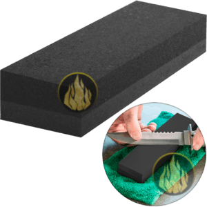 Piedra Afiladora Cuchillos Y Navajas de carburo de silicio marca Lion Tools, doble grano para afilar y asentar filo, ideal para cuchillos, navajas y herramientas de corte, piedra de afilado profesional de alta durabilidad. 7419