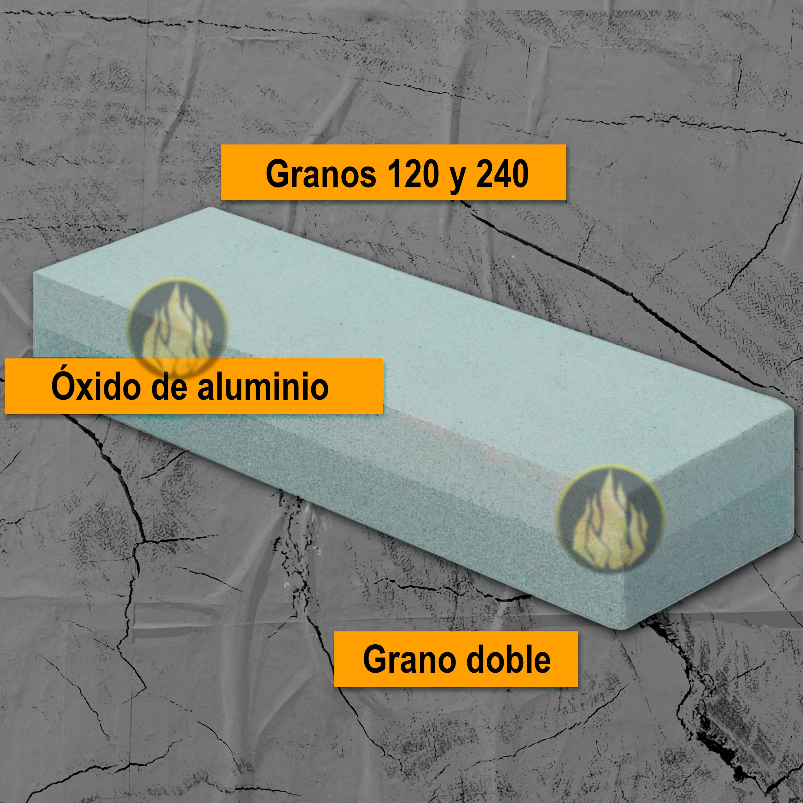 Piedra afiladora de óxido de aluminio para cuchillos y navajas marca Lion Tools, piedra rectangular doble grano para afilado y asentado de filo profesional 5290