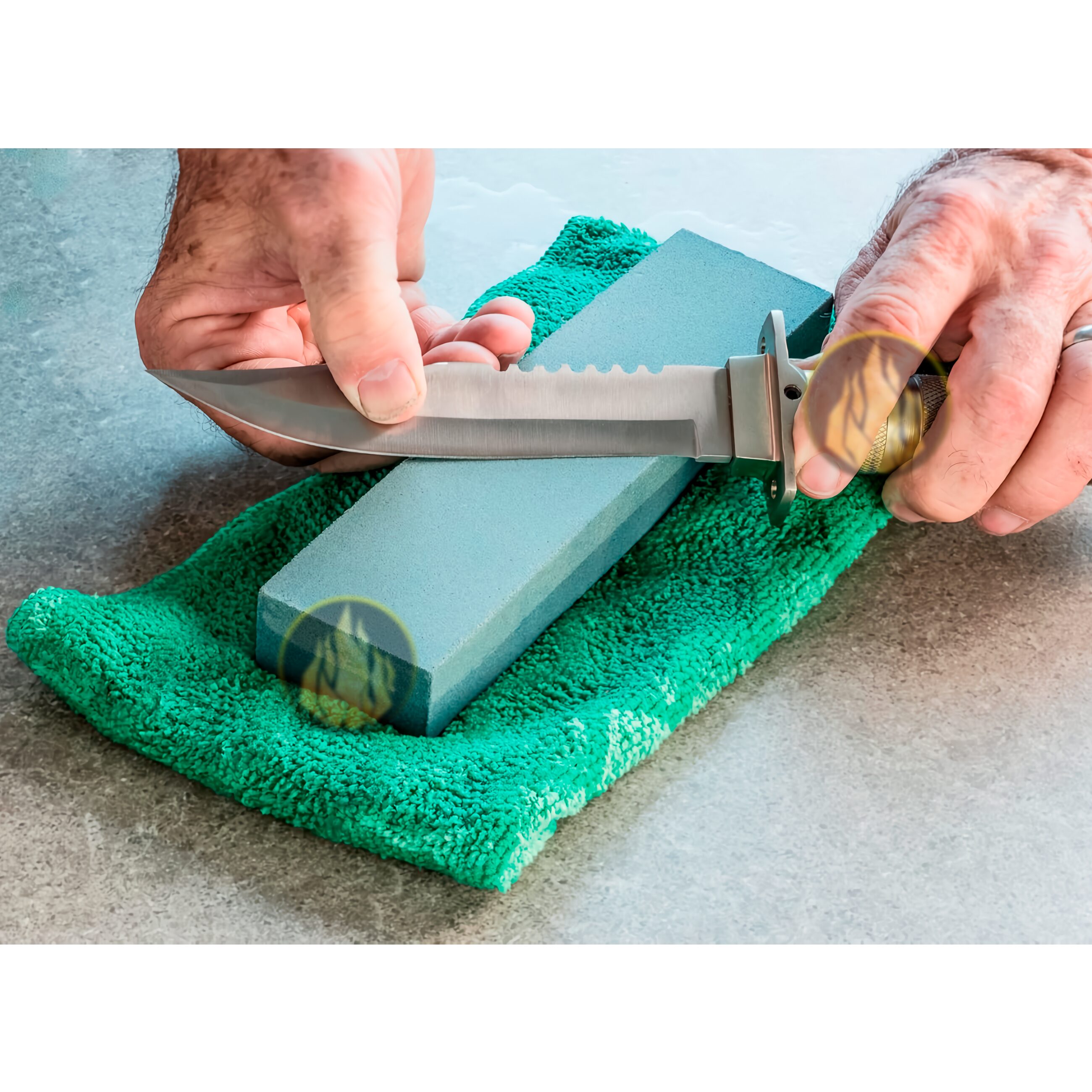 Piedra afiladora de óxido de aluminio para cuchillos y navajas marca Lion Tools, piedra rectangular doble grano para afilado y asentado de filo profesional 5290