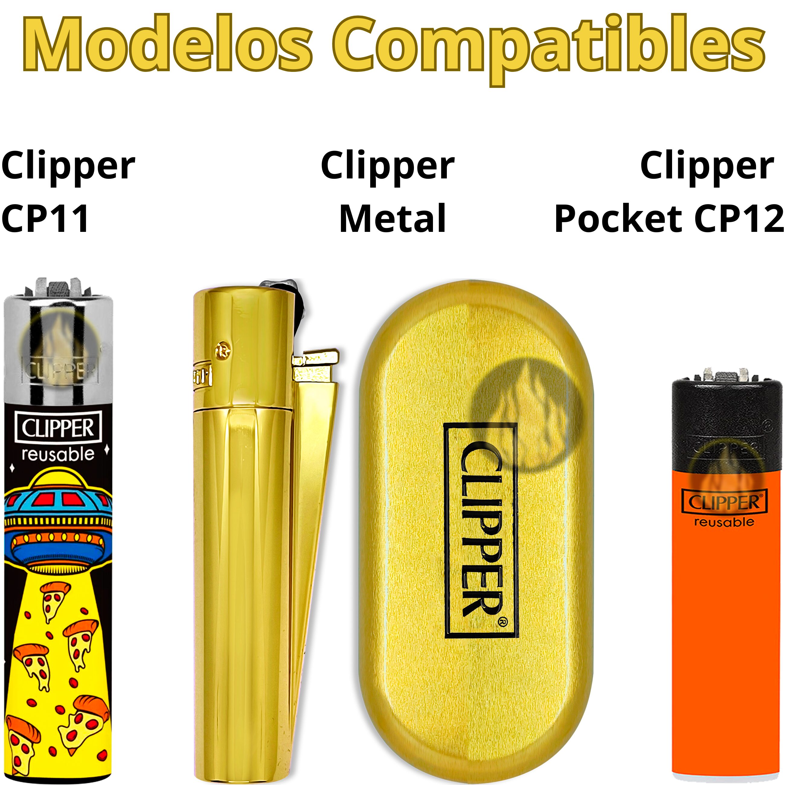 Piedras Flints Clipper Pedernal color negro compatibles con Clipper CP11, Metal y Pocket CP12. CPFS12
