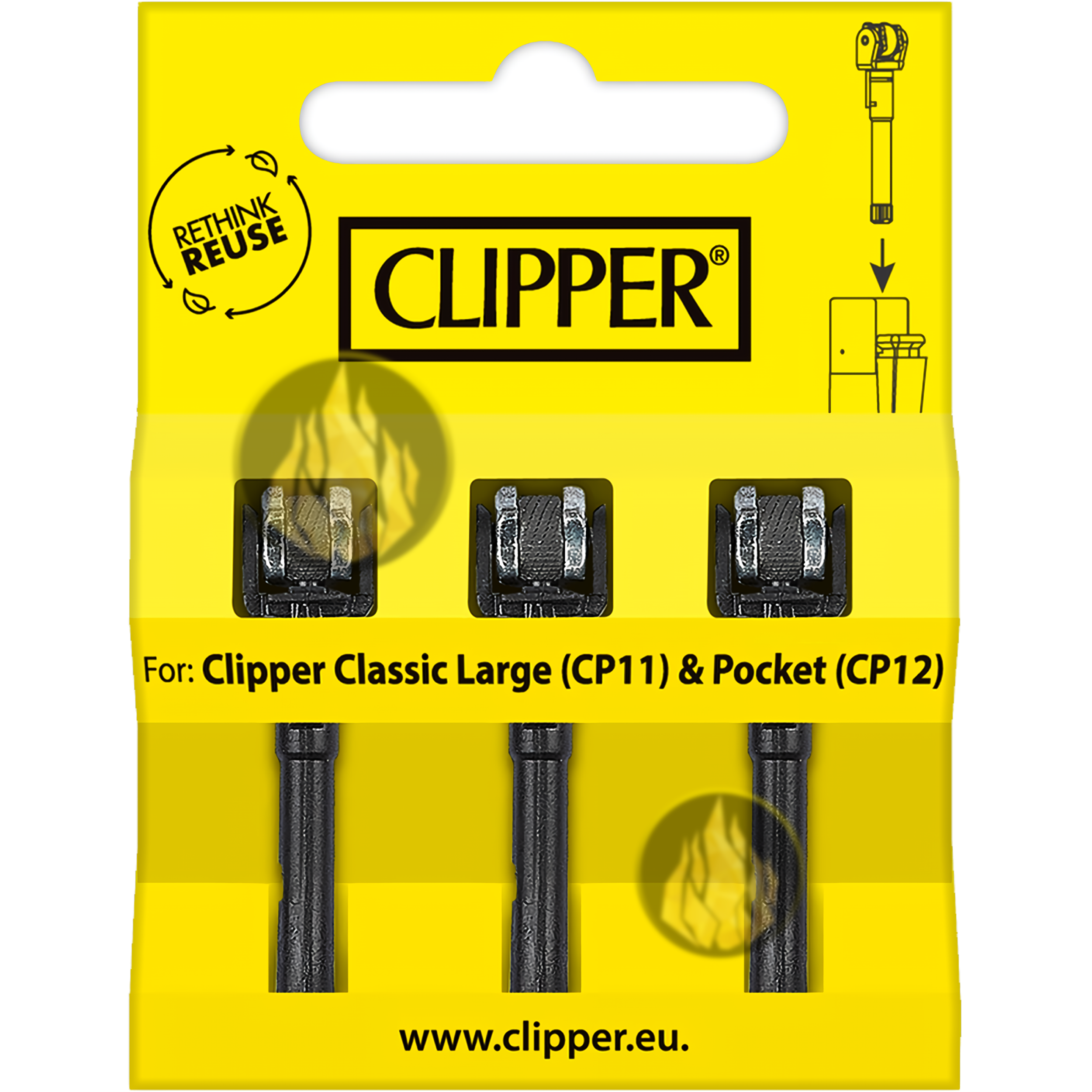 Piedras Flints Clipper Pedernal color negro compatibles con Clipper CP11, Metal y Pocket CP12. CPFS12