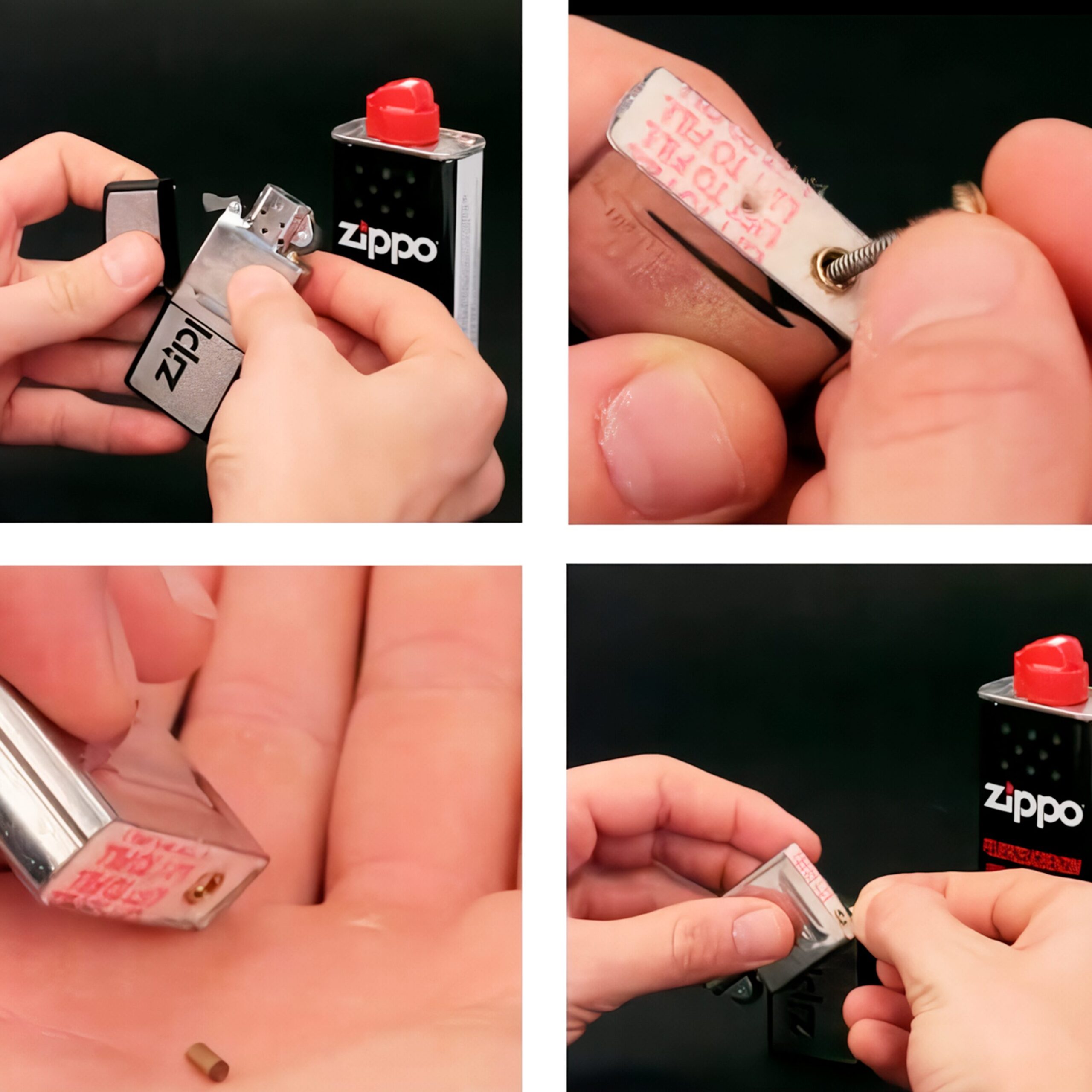 Piedras + Mecha Zippo Original paquete con 6 piedras de pedernal y mecha de algodón para encendedores Zippo MZ2406-C