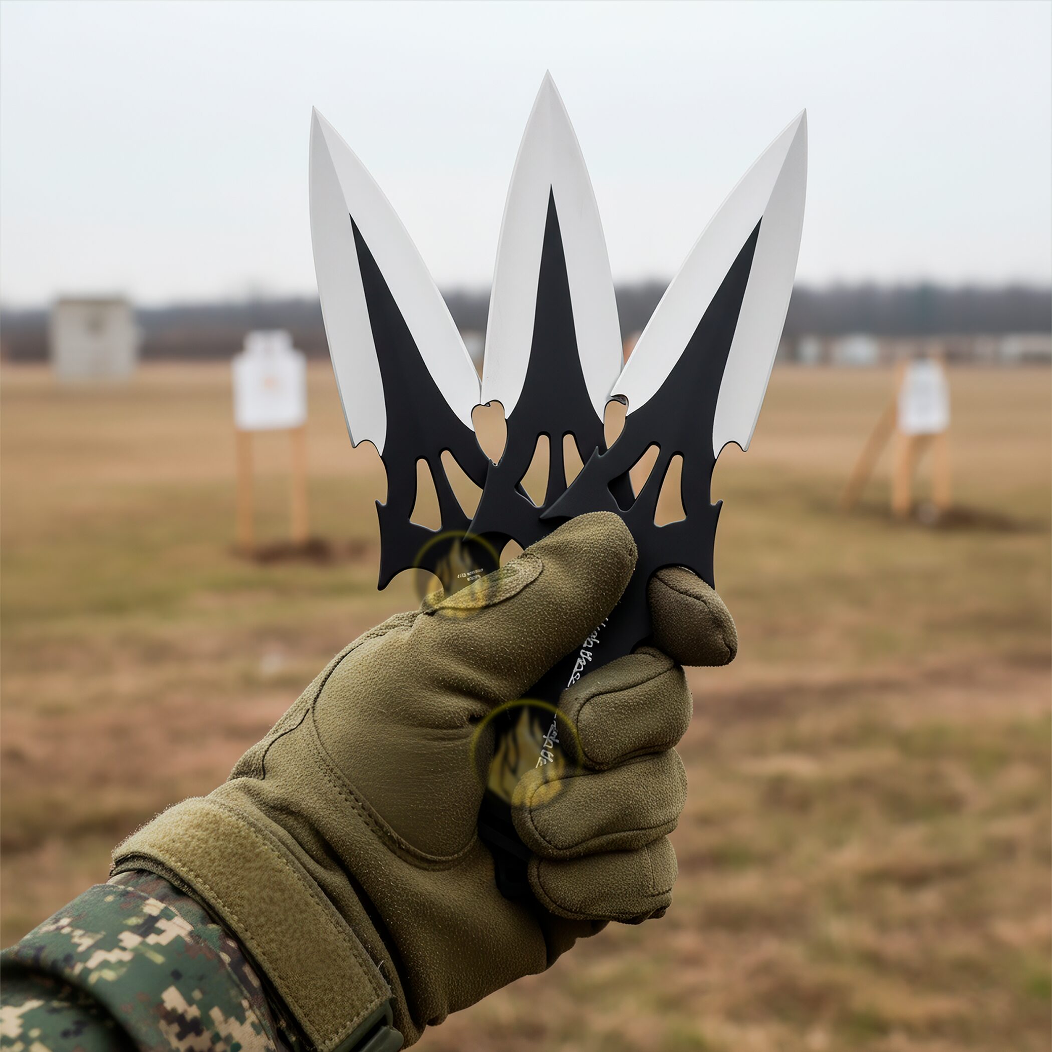 3 Cuchillos Lanzables Tácticos Militar Entrenamiento + Funda - Imagen 6