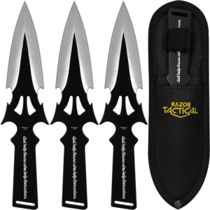 3 Cuchillos Lanzables Tácticos Militar Entrenamiento + Funda