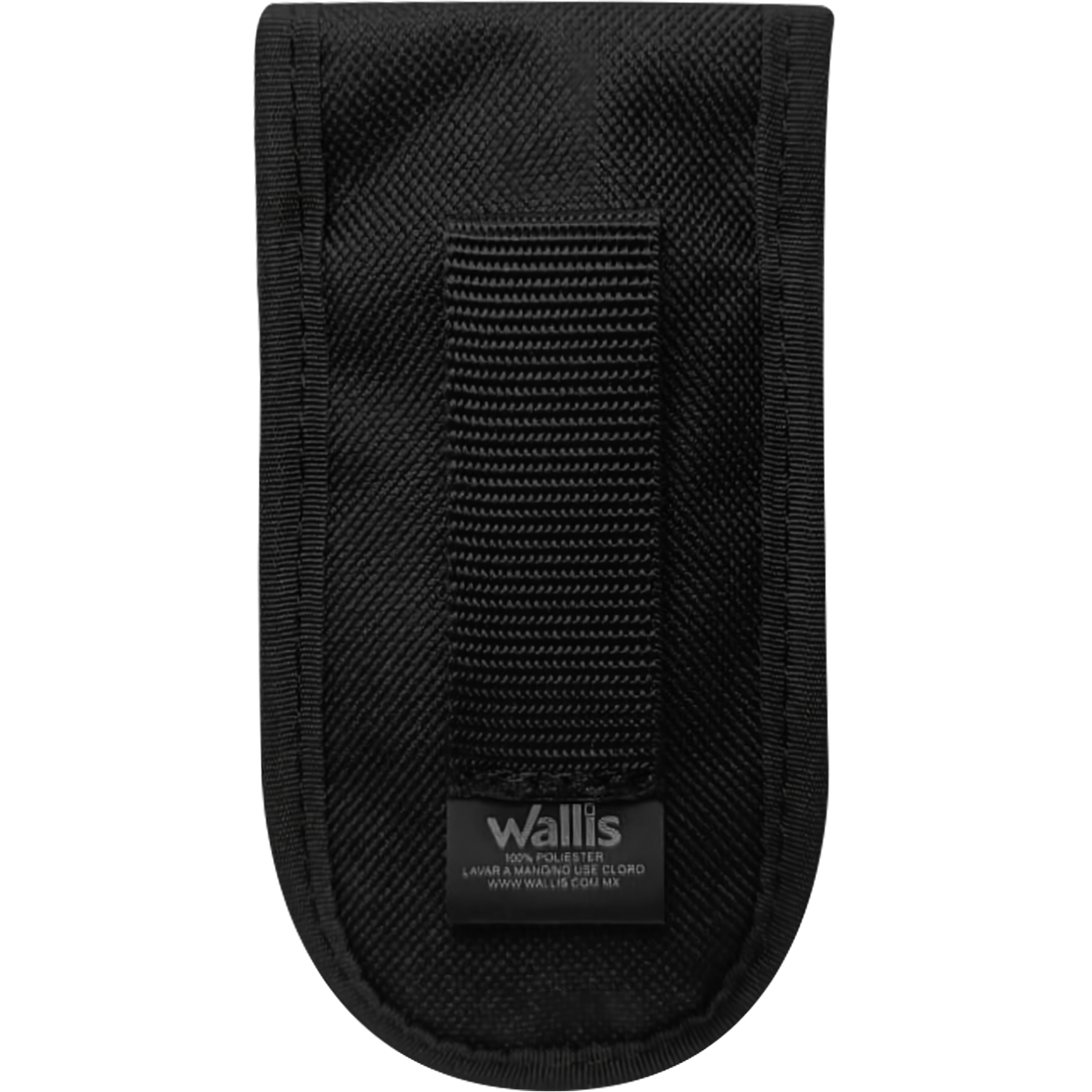 Funda Para Navaja Reforzada Wallis de poliéster color negro con cierre de velcro y correa para cinturón. fabricada en poliéster resistente con sistema de velcro para navajas de hasta 9 cm. C330308-CH