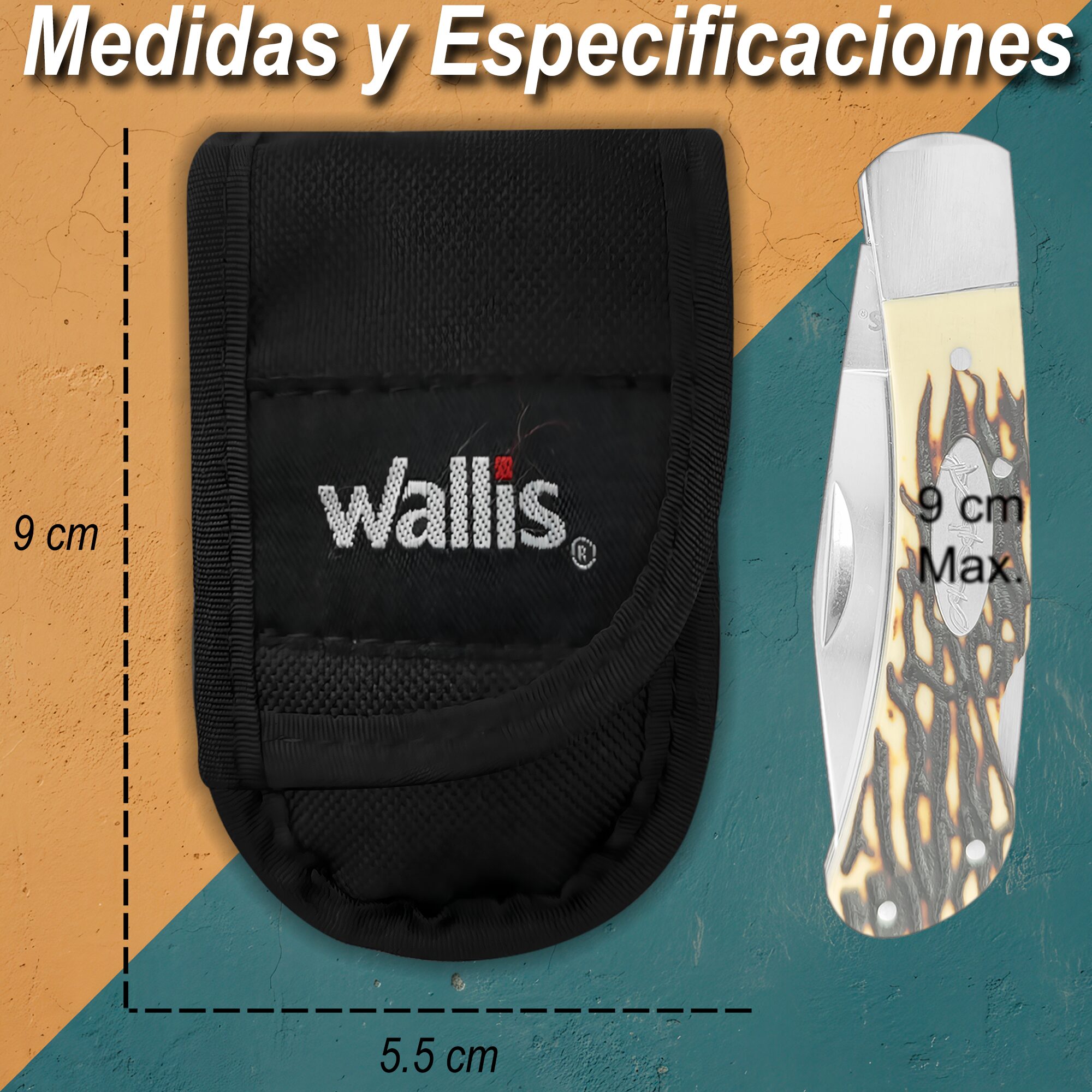 Funda Para Navaja Poliéster Wallis modelo C330308-MI compacta y duradera para transporte seguro