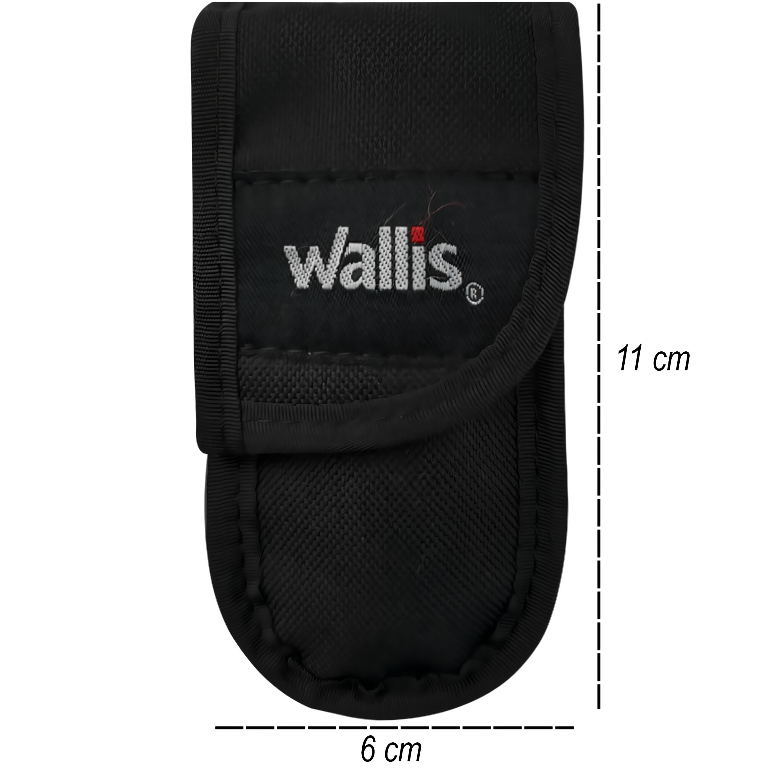 Funda Para Navaja Reforzada Wallis de poliéster color negro con cierre de velcro y correa para cinturón. fabricada en poliéster resistente con sistema de velcro para navajas de hasta 9 cm. C330308-CH