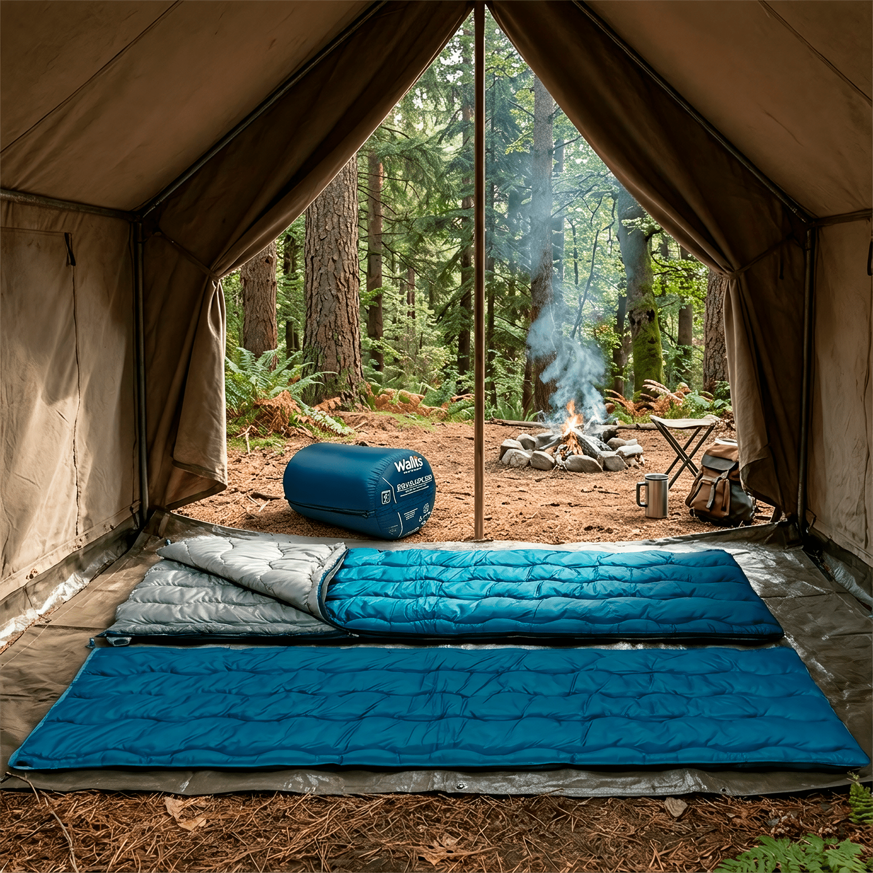 Bolsa De Dormir Wallis Envelope 300 modelo SB1780286 azul +10°C para camping y senderismo.