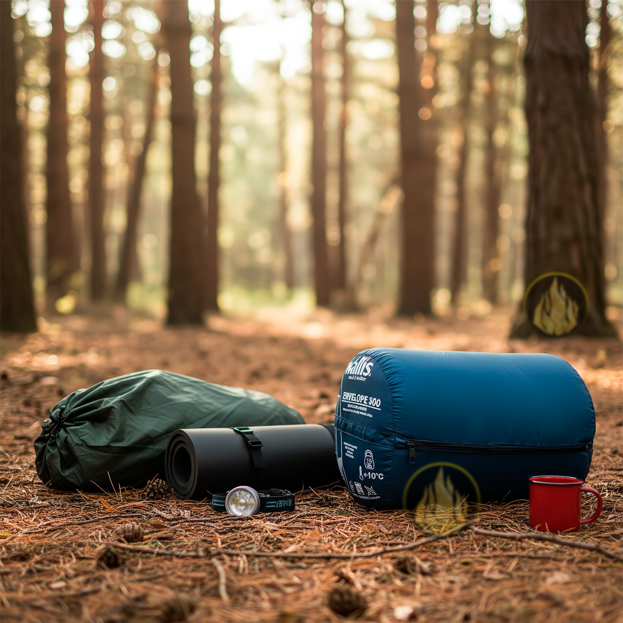 Bolsa De Dormir Wallis Envelope 300 modelo SB1780286 azul +10°C para camping y senderismo.