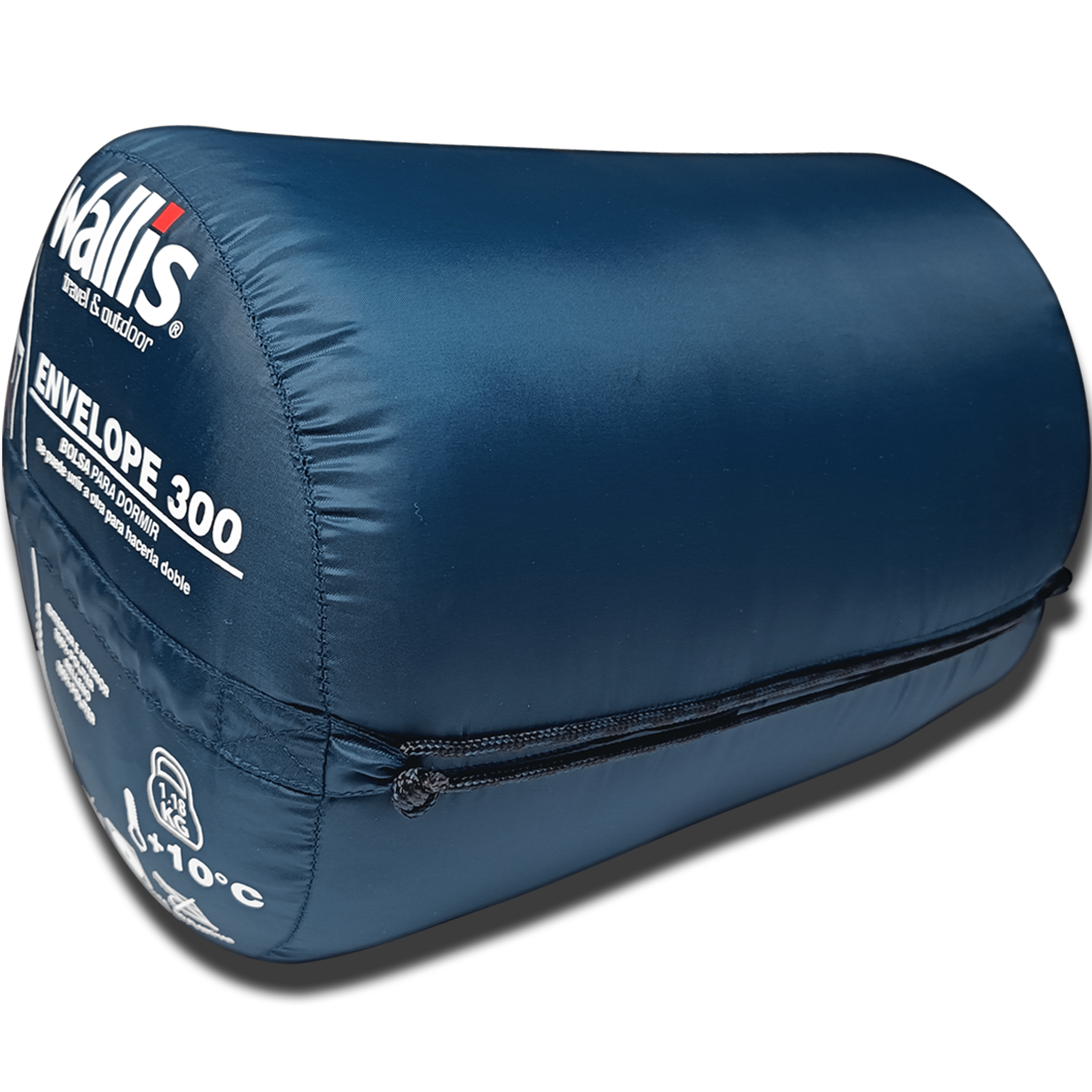 Bolsa De Dormir Wallis Envelope 300 modelo SB1780286 azul +10°C para camping y senderismo.