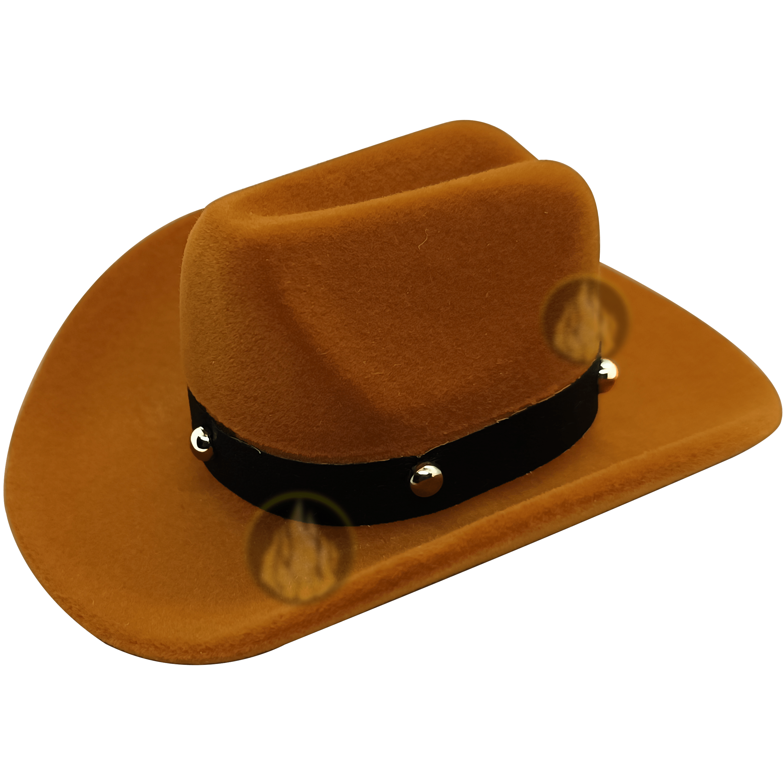 Caja Anillo De Compromiso Sombrero marca Caracter Fuego color café con interior afelpado para anillo o collar. Caracter Fuego estilo sombrero vaquero ideal para boda o propuesta de matrimonio.
