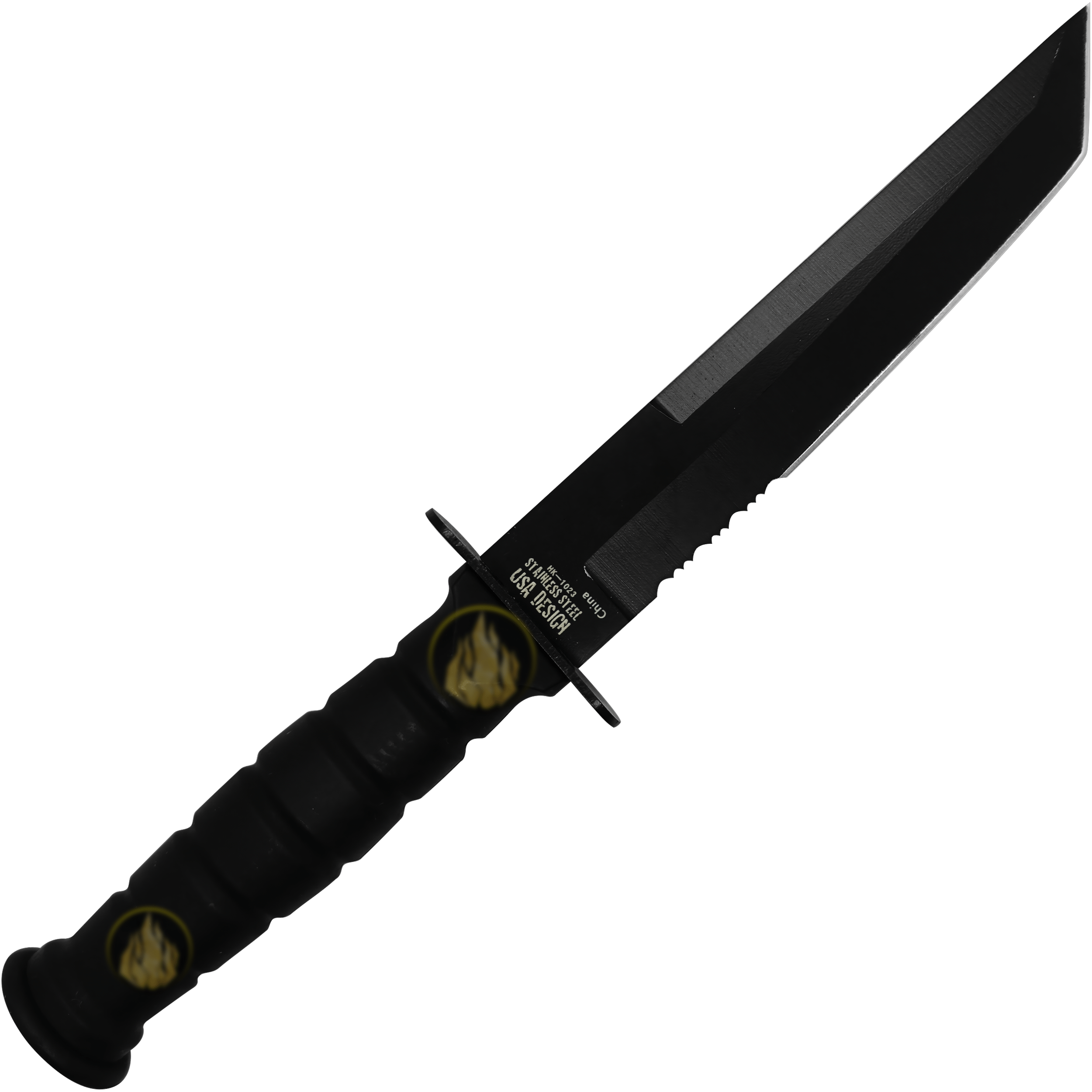 Cuchillo Tactico Caza Acero Survivor con funda para cinturón y hoja tipo tanto modelo HK-1023TN Cuchillo Tactico Caza Acero Survivor de acero inoxidable con diseño tipo katana y excelente agarre