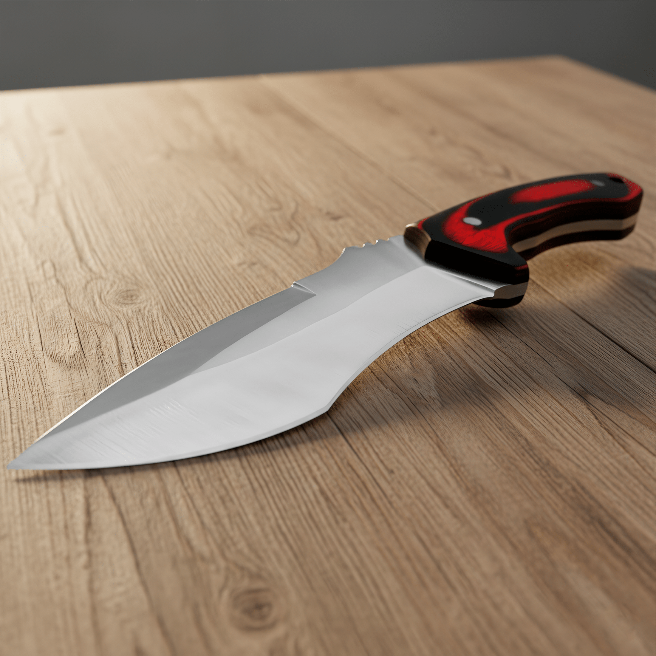 Cuchillo de Caza Campismo Hunter con mango de madera y hoja de acero inoxidable 440 con funda de cuero Cuchillo de Caza Campismo Hunter marca Hunter modelo 9025WD con diseño militar y funda para cinturón