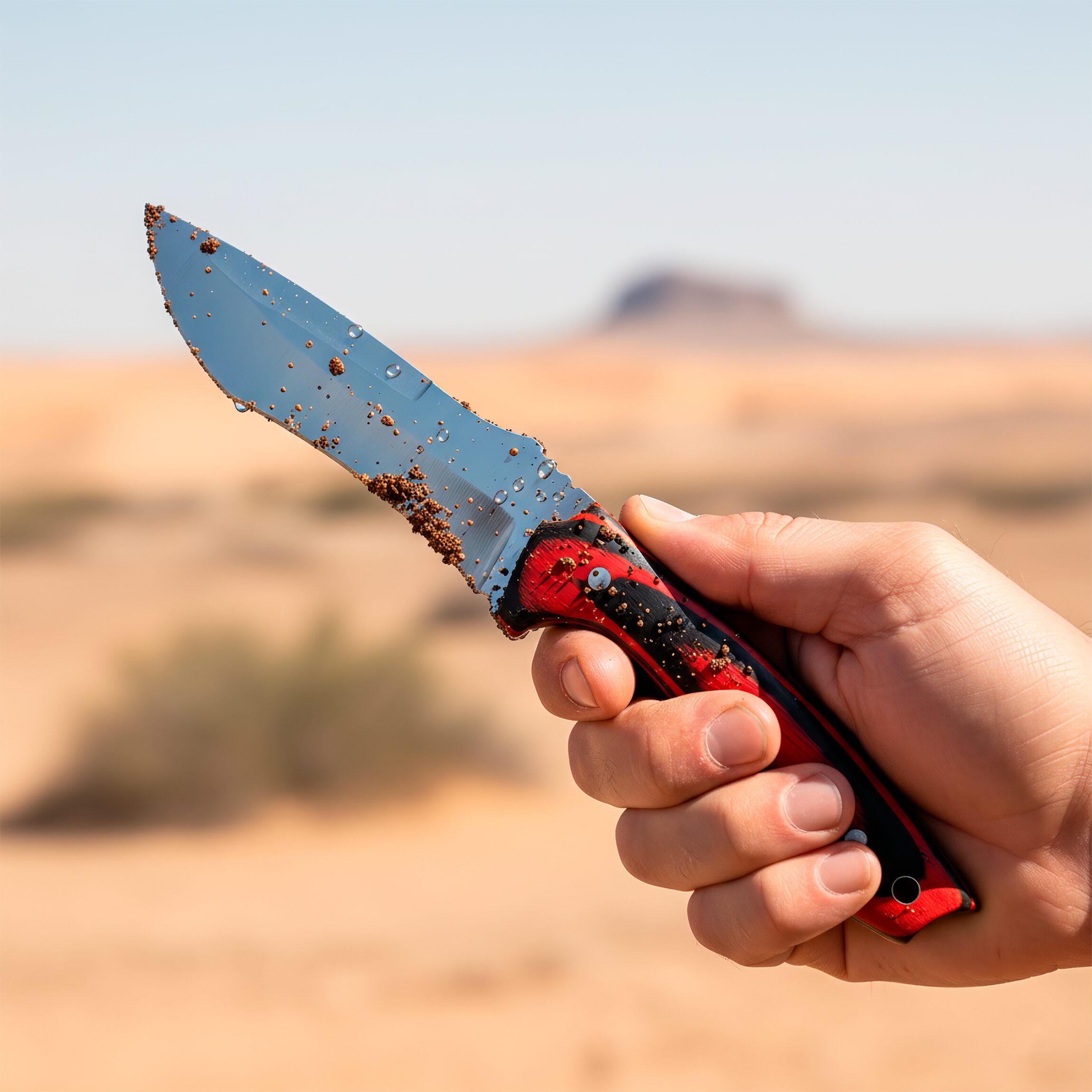 Cuchillo de Caza Campismo Hunter con mango de madera y hoja de acero inoxidable 440 con funda de cuero Cuchillo de Caza Campismo Hunter marca Hunter modelo RT 9025WD con diseño militar y funda para cinturón