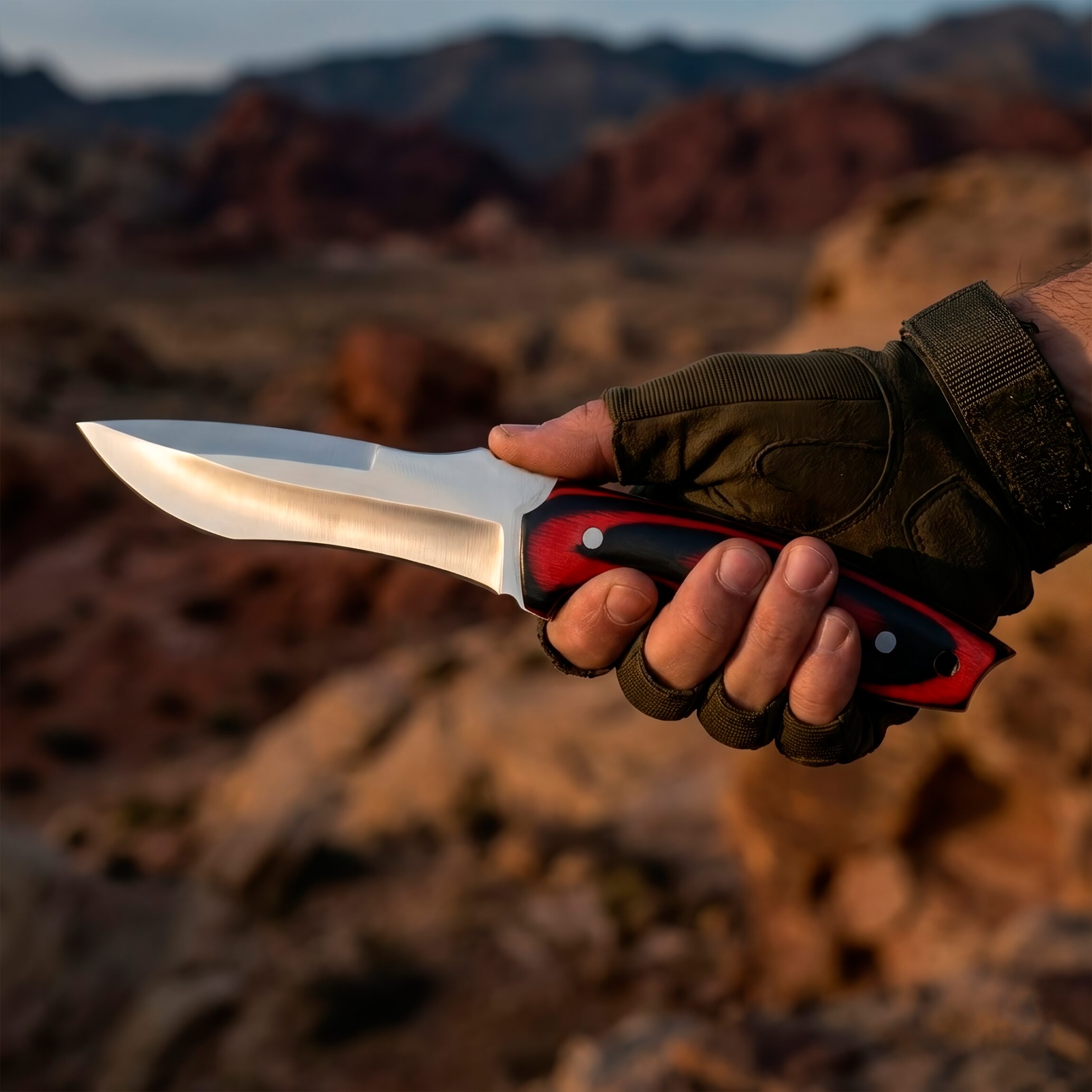 Cuchillo de Caza Campismo Hunter con mango de madera y hoja de acero inoxidable 440 con funda de cuero Cuchillo de Caza Campismo Hunter marca Hunter modelo RT 9025WD con diseño militar y funda para cinturón