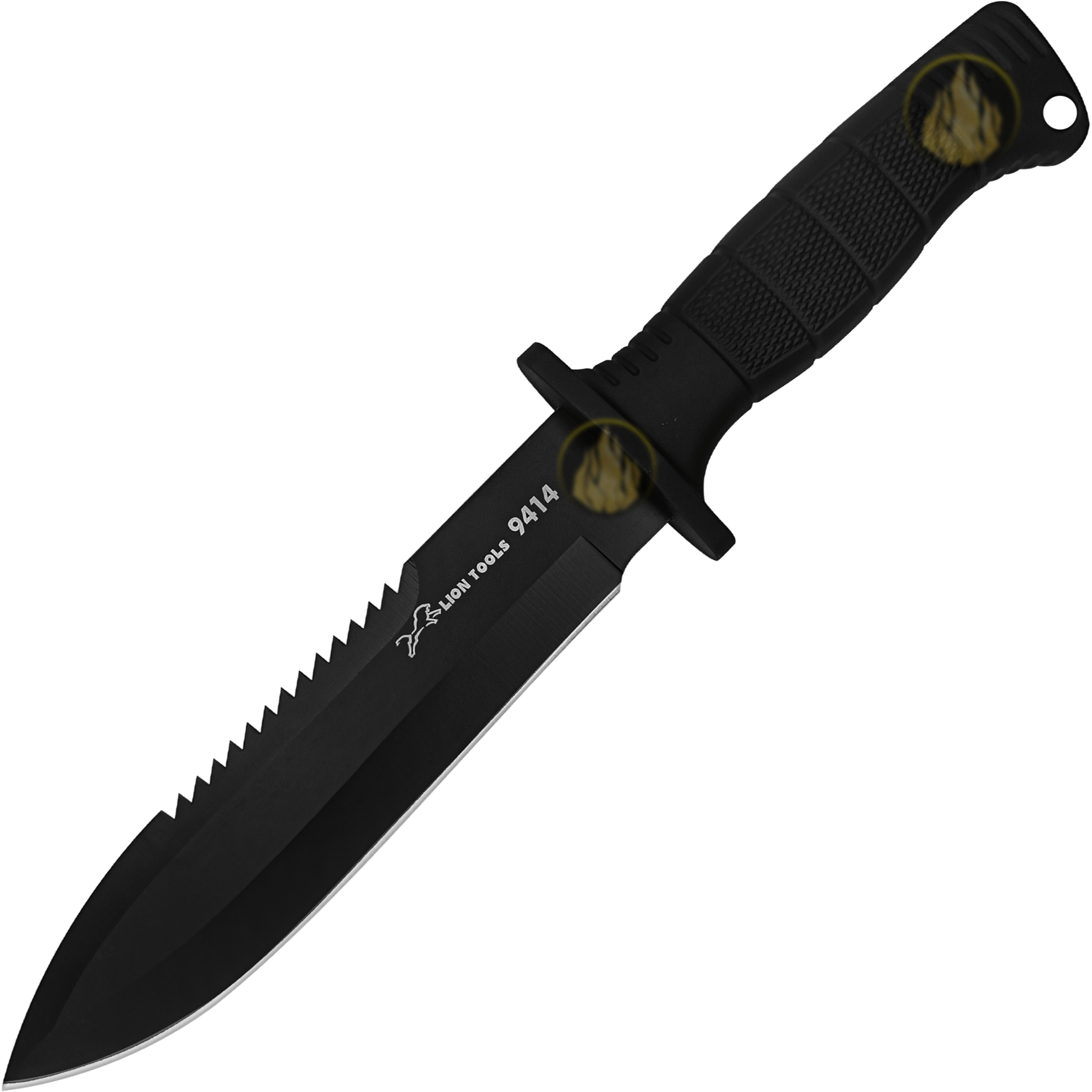 Cuchillo Doble Filo Táctico Militar Lion Tools con hoja de acero inoxidable 420 de 18 cm y funda de nylon para cinturón. Cuchillo Doble Filo Táctico Militar marca Lion Tools modelo 9414 con hoja afilada de doble filo y mango resistente.