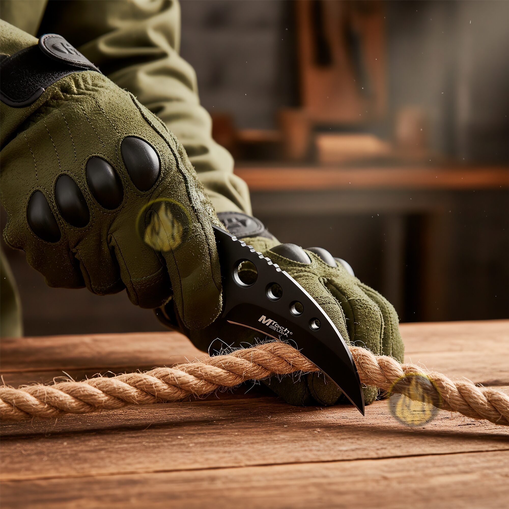 Cuchillo Karambit Uso Rudo MTech USA con funda rígida para cinturón y hoja de acero inoxidable modelo MT-664BK