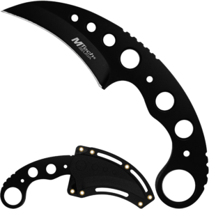 Cuchillo Karambit Uso Rudo MTech USA con funda rígida para cinturón y hoja de acero inoxidable modelo MT-664BK