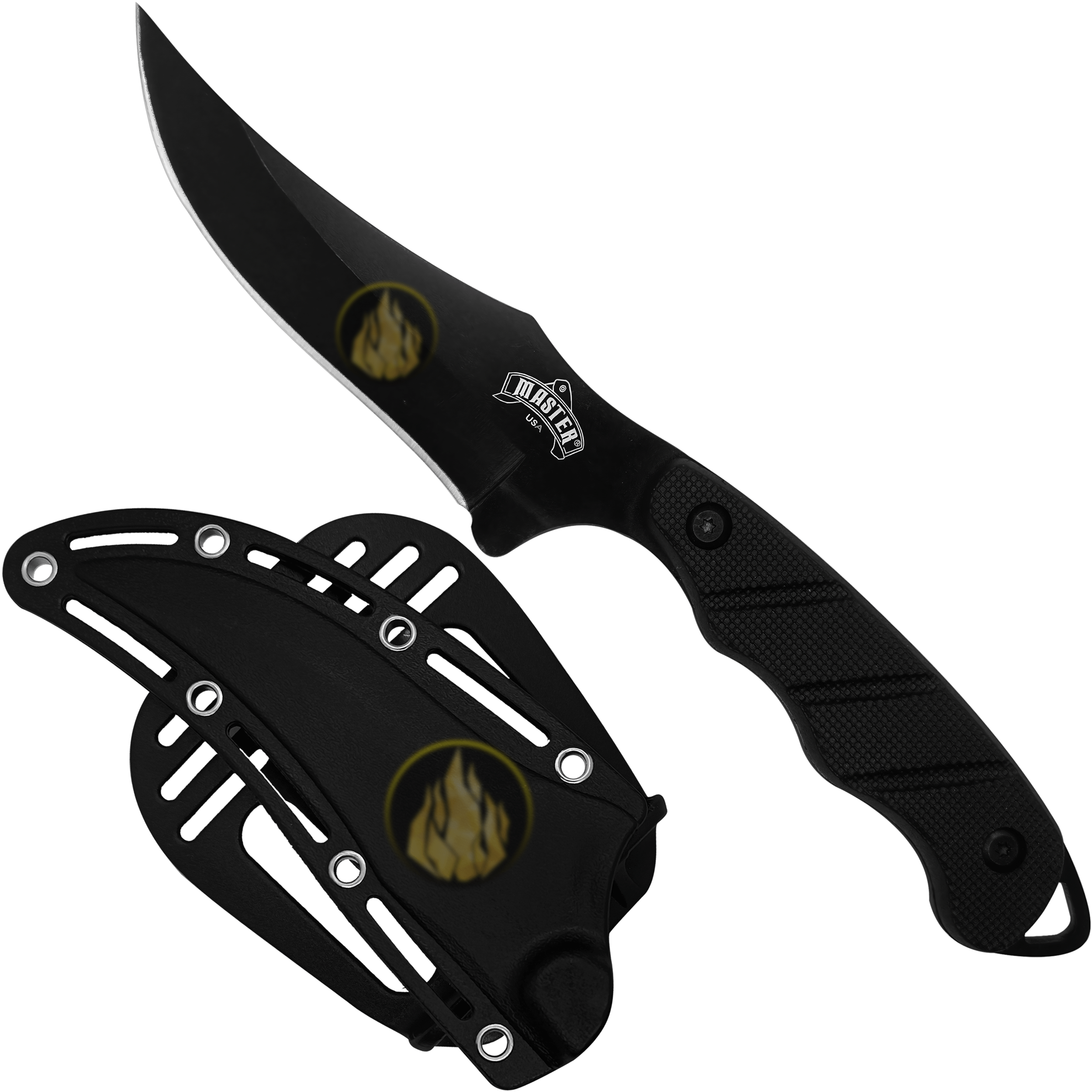 Cuchillo Táctico Campismo Master Usa con funda rígida para cinturón, hoja de acero inoxidable afilada modelo MU-1148 Cuchillo Táctico Campismo Master Usa militar con mango ergonómico y excelente agarre al tacto