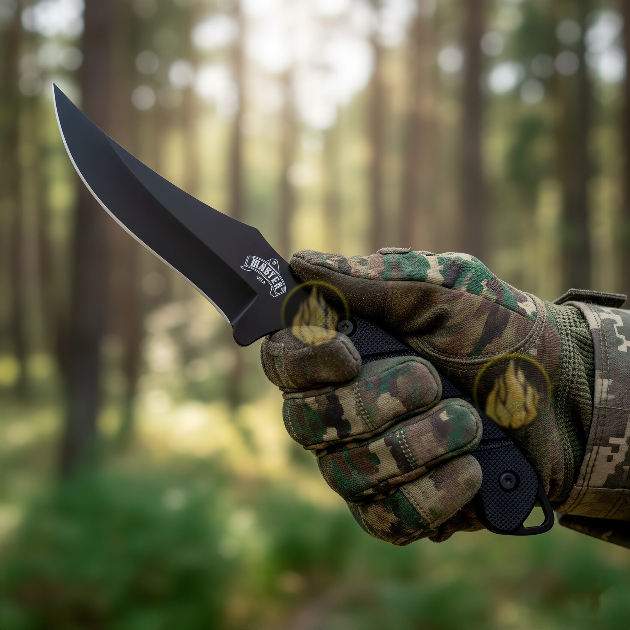 Cuchillo Táctico Campismo Master Usa con funda rígida para cinturón, hoja de acero inoxidable afilada modelo MU-1148 Cuchillo Táctico Campismo Master Usa militar con mango ergonómico y excelente agarre al tacto