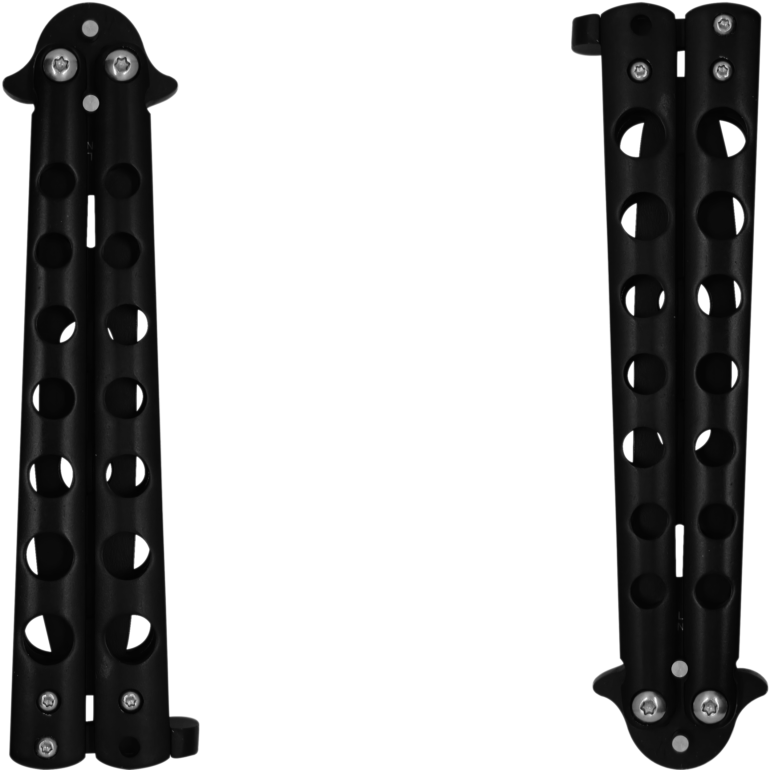 Cuchillo Navaja Mariposa Balisong de entrenamiento sin filo con estructura de acero inoxidable seguro Cuchillo Navaja Mariposa marca Balisong modelo YC-306B con diseño balisong para práctica segura