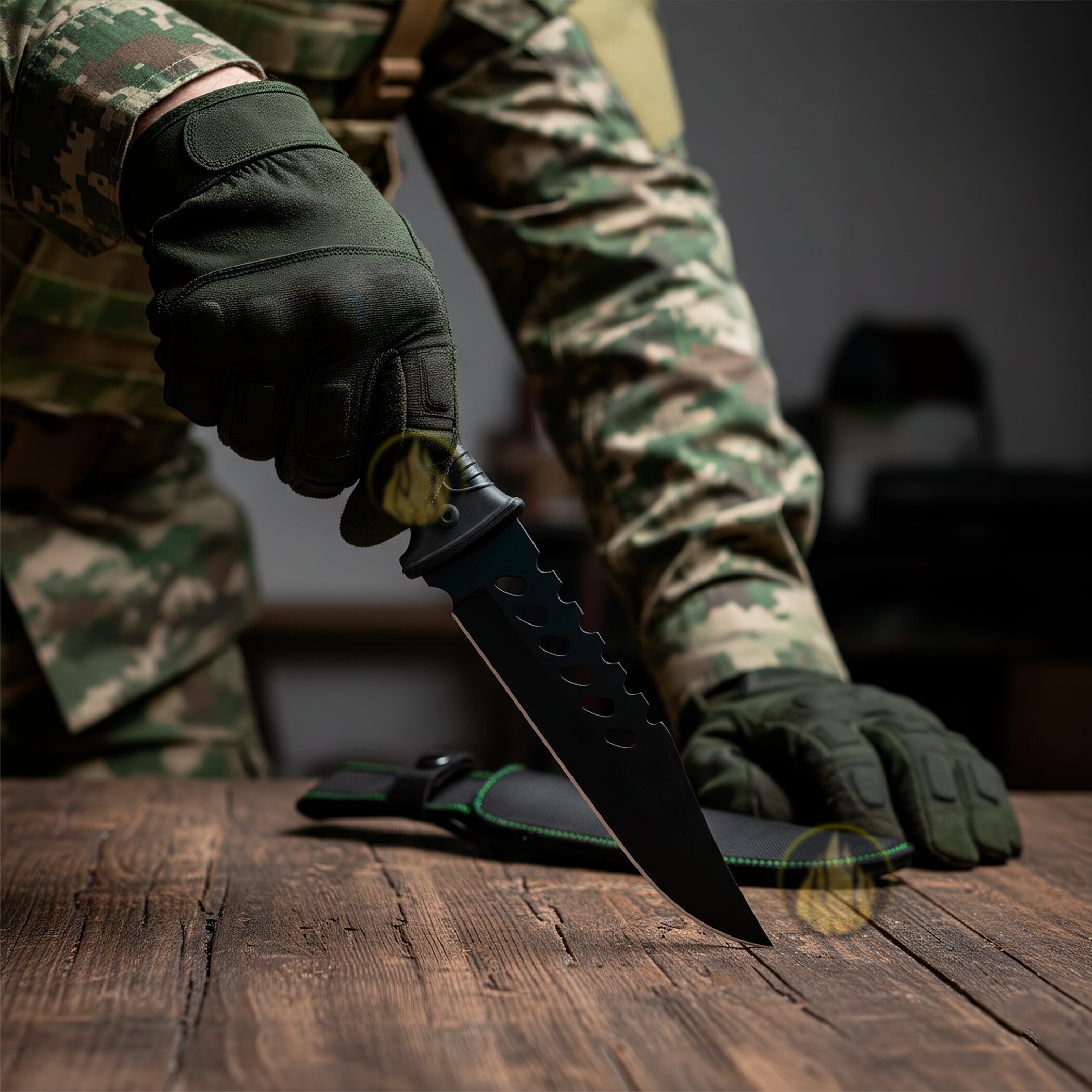 Cuchillo Táctico Acero Inoxidable Lion Tools con hoja de 19 cm y funda de nylon para cinturón, ideal para campismo y supervivencia. Cuchillo Táctico Acero Inoxidable marca Lion Tools modelo 9417 con hoja afilada de acero inoxidable 420 y mango resistente.