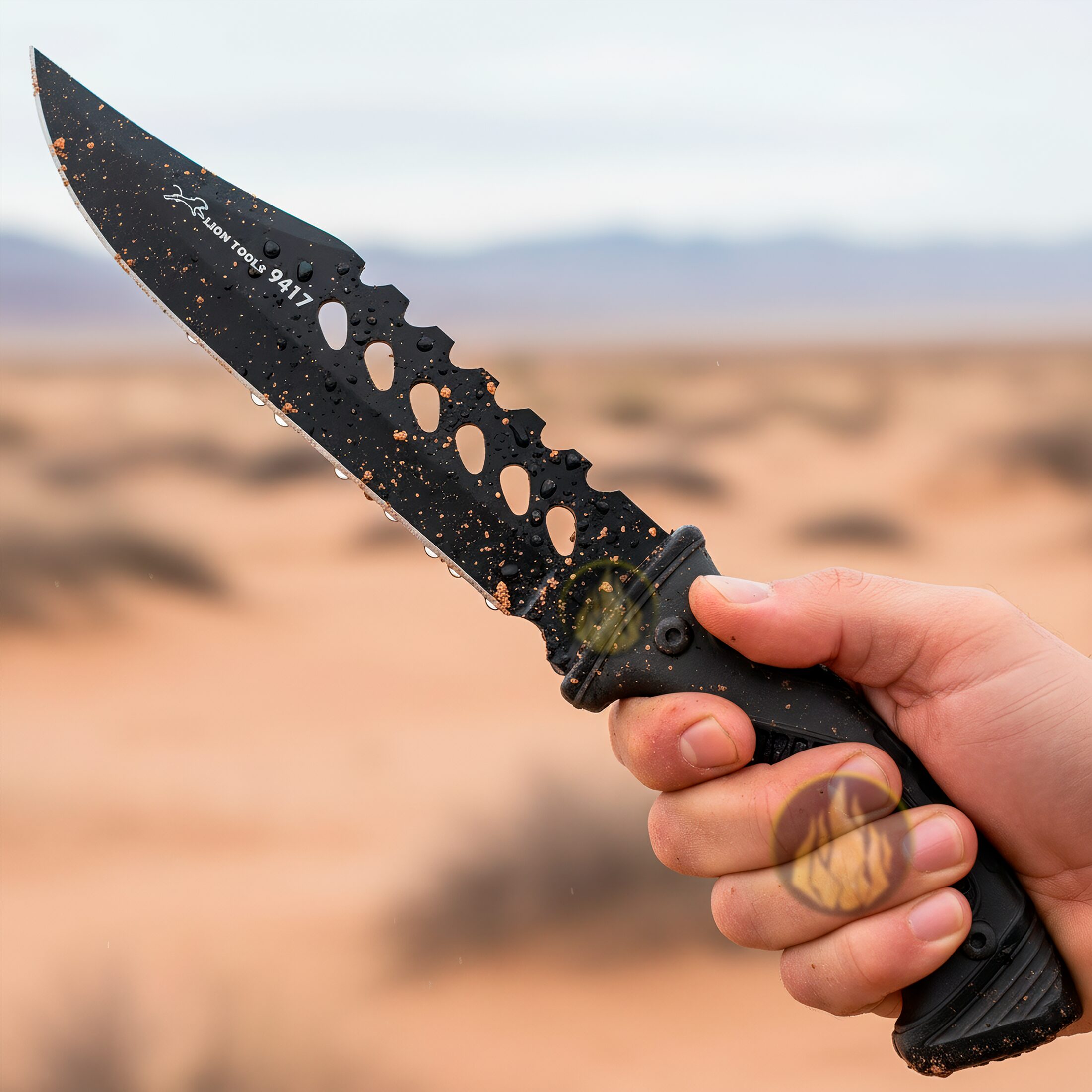 Cuchillo Táctico Acero Inoxidable Lion Tools con hoja de 19 cm y funda de nylon para cinturón, ideal para campismo y supervivencia. Cuchillo Táctico Acero Inoxidable marca Lion Tools modelo 9417 con hoja afilada de acero inoxidable 420 y mango resistente.