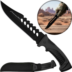 Cuchillo Táctico Acero Inoxidable Lion Tools con hoja de 19 cm y funda de nylon para cinturón, ideal para campismo y supervivencia. Cuchillo Táctico Acero Inoxidable marca Lion Tools modelo 9417 con hoja afilada de acero inoxidable 420 y mango resistente.