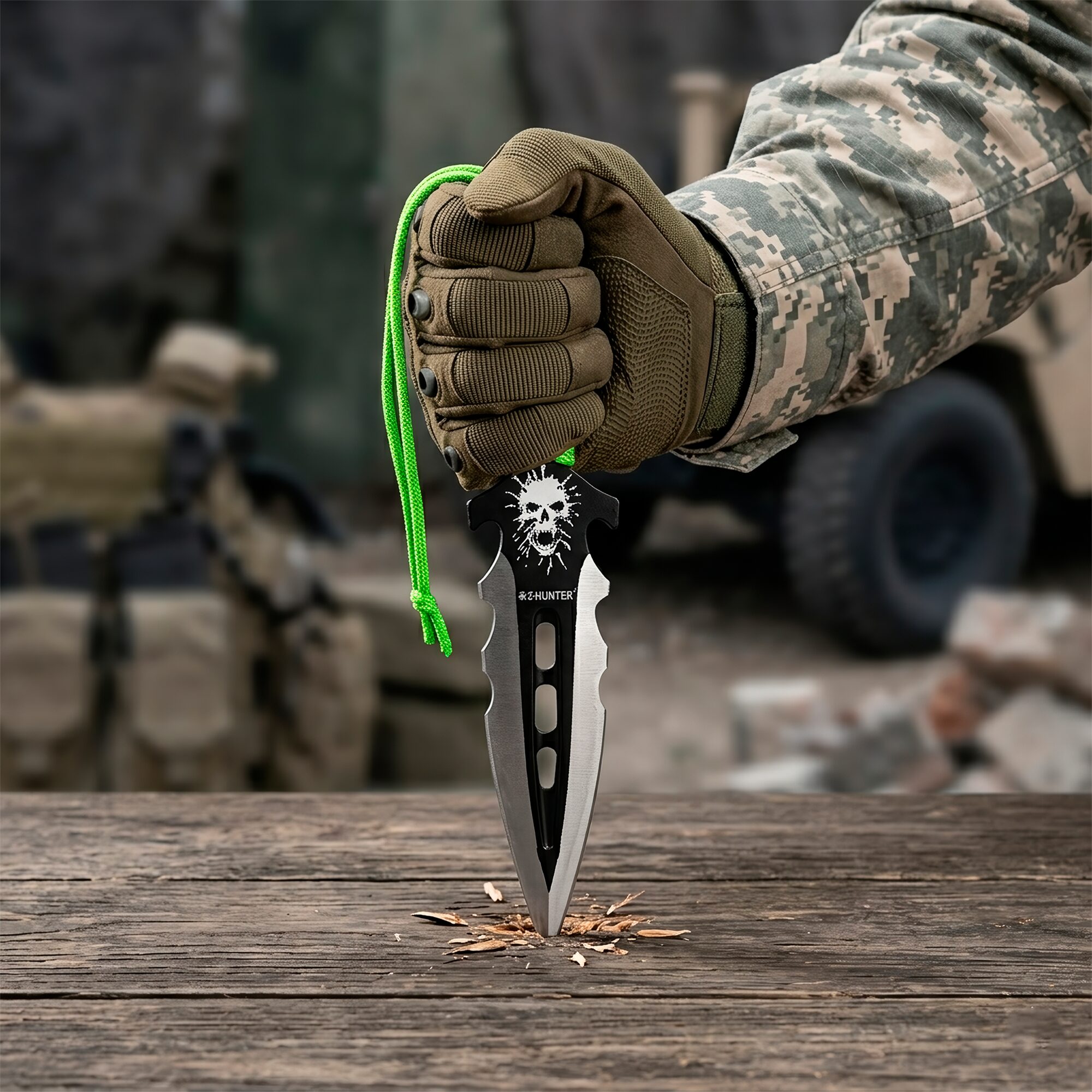 Z Hunter con funda y hojas afiladas de acero inoxidable para entrenamiento Cuchillos P/ Lanzar Táctico marca Z Hunter modelo ZB-135-3 con mango forrado en paracord