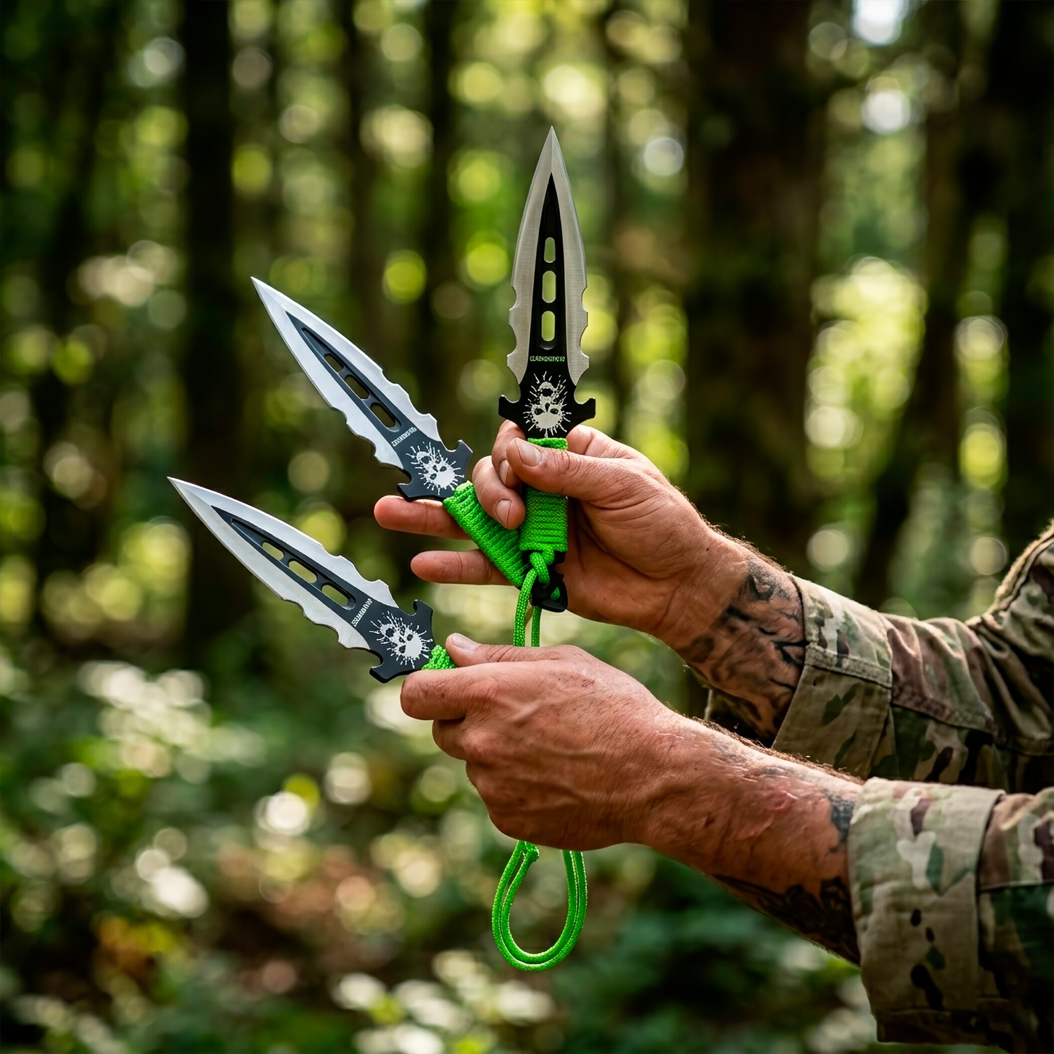 Z Hunter con funda y hojas afiladas de acero inoxidable para entrenamiento Cuchillos P/ Lanzar Táctico marca Z Hunter modelo ZB-135-3 con mango forrado en paracord