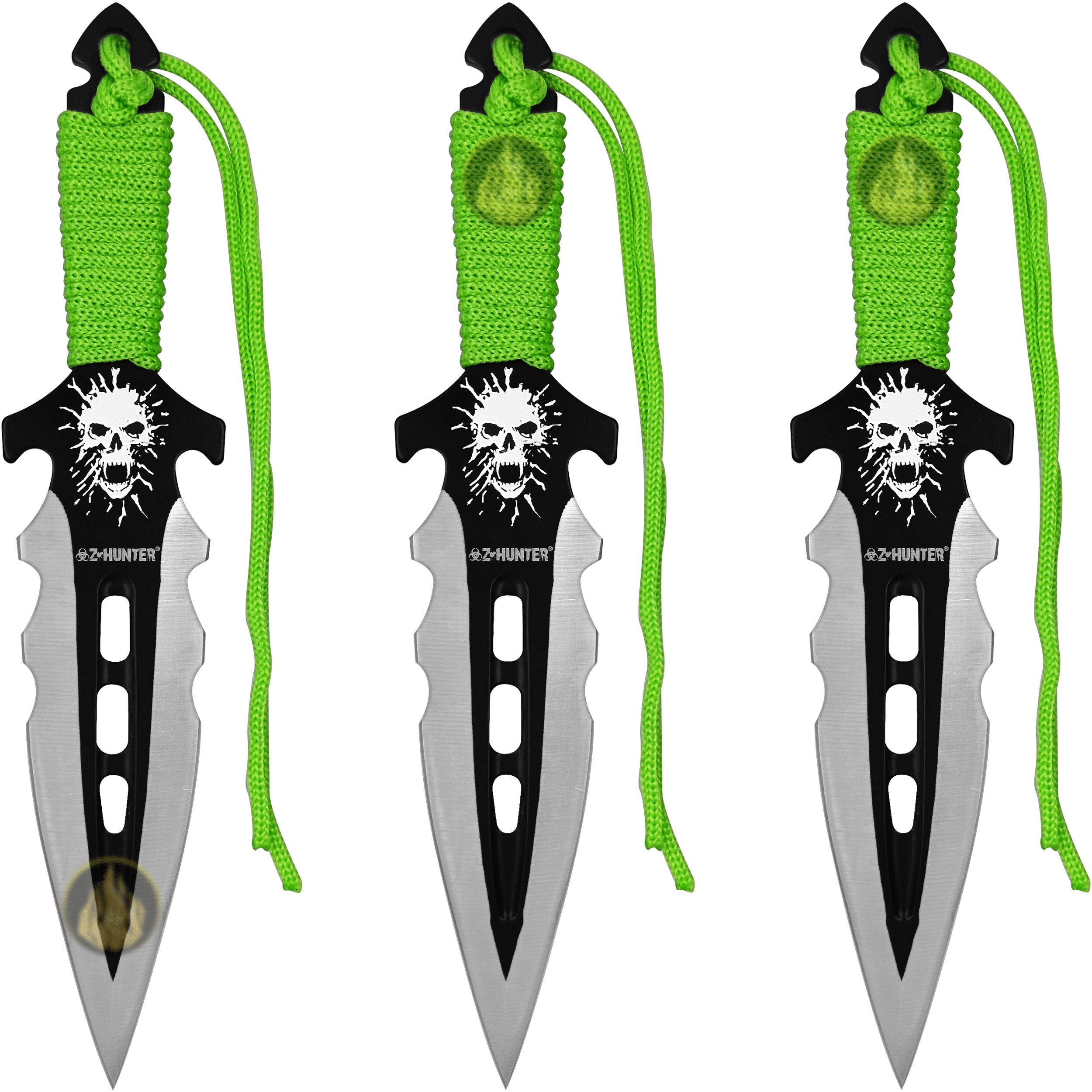 Z Hunter con funda y hojas afiladas de acero inoxidable para entrenamiento Cuchillos P/ Lanzar Táctico marca Z Hunter modelo ZB-135-3 con mango forrado en paracord