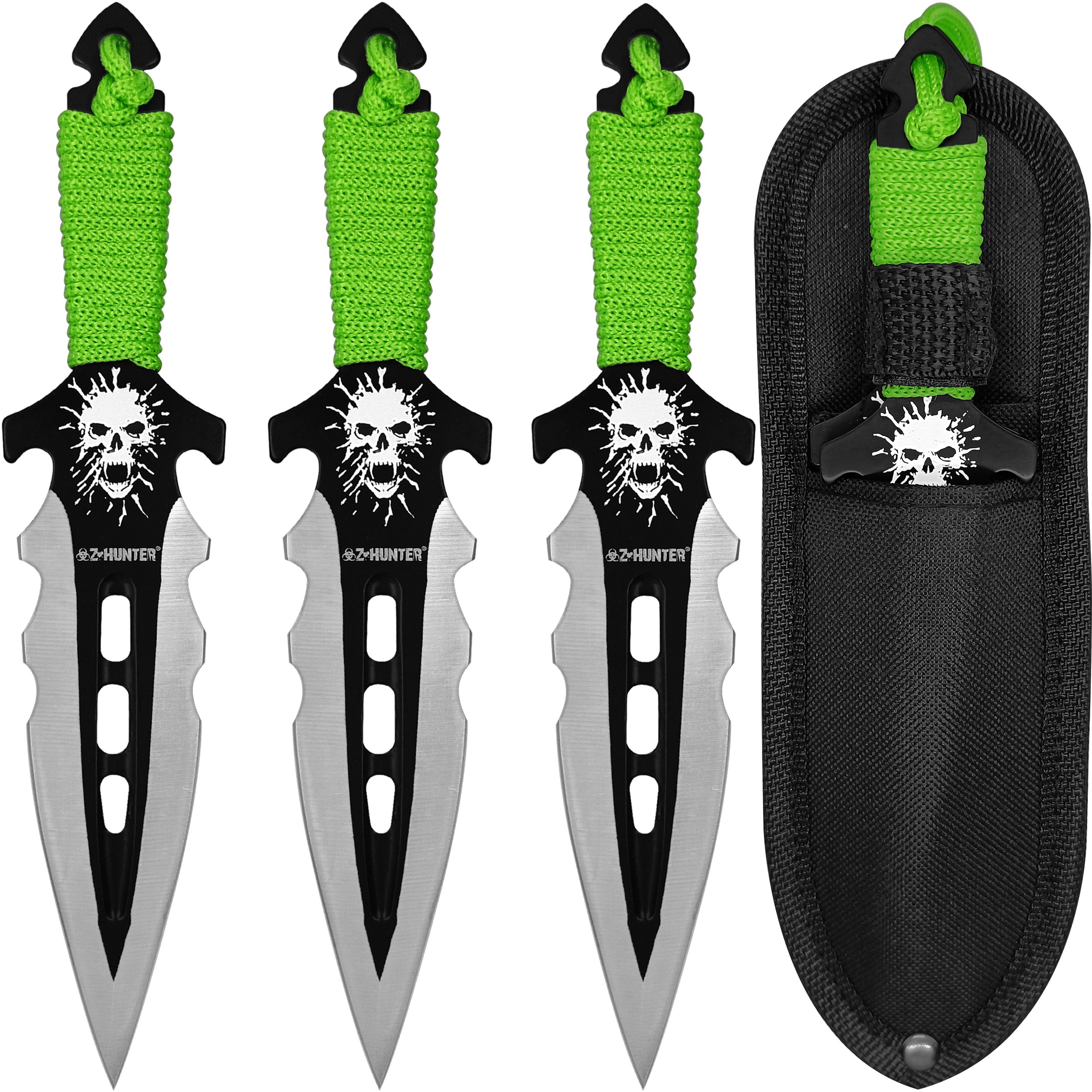 Z Hunter con funda y hojas afiladas de acero inoxidable para entrenamiento Cuchillos P/ Lanzar Táctico marca Z Hunter modelo ZB-135-3 con mango forrado en paracord