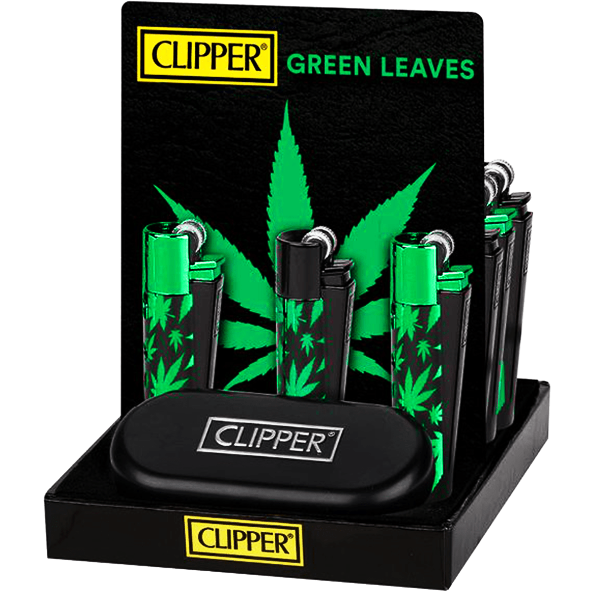 Encendedor Clipper Green Leaves Recargable Premium + Estuche - Imagen 9