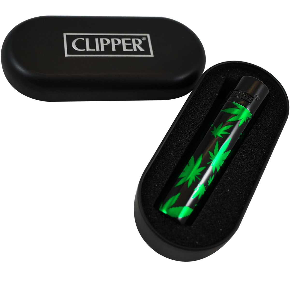 Encendedor Clipper Green Leaves Recargable Premium + Estuche - Imagen 3