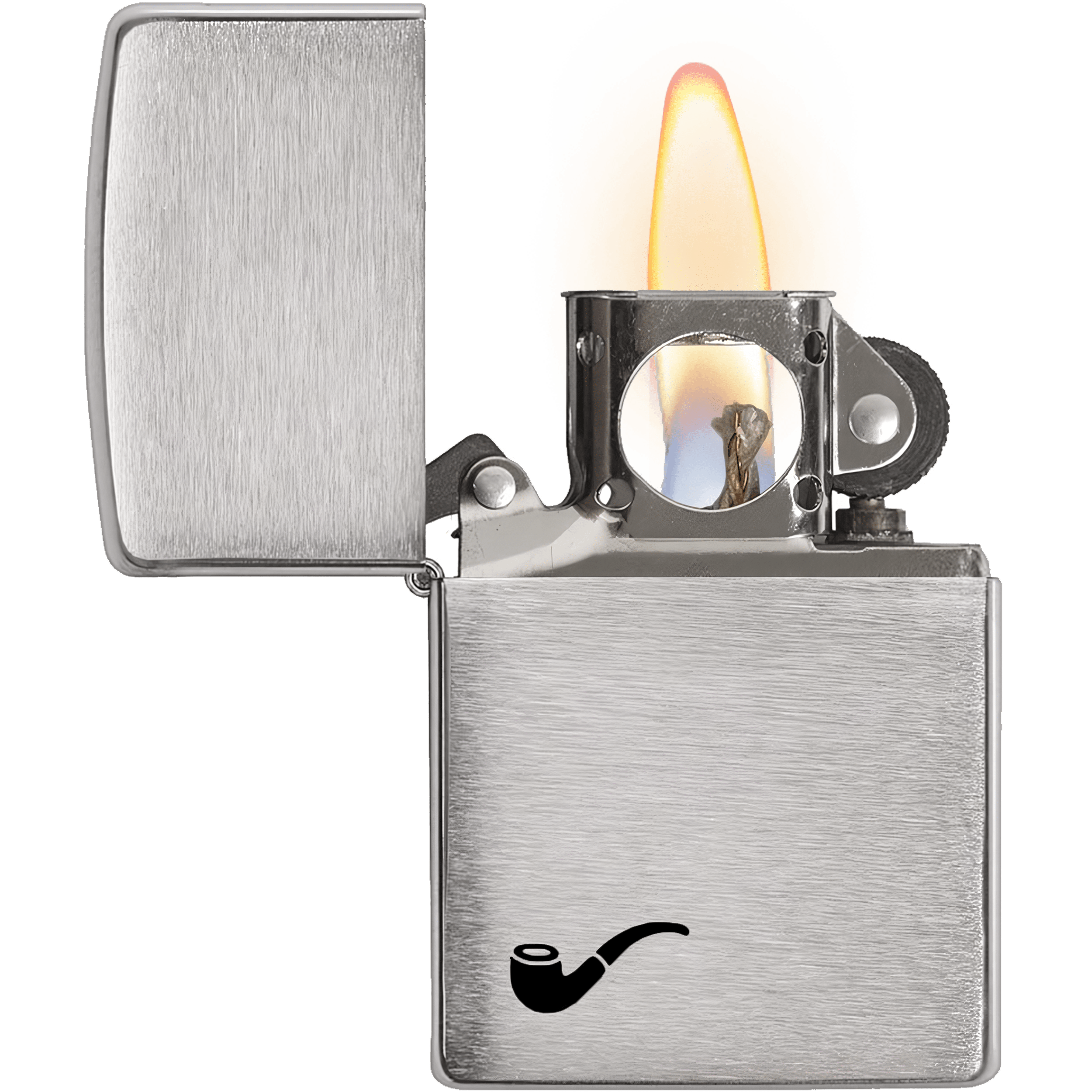 Encendedor Zippo Cromado Para Pipa original modelo MZ200-PL acabado cromado diseño especial para encender pipas resistente al viento fabricado en USA marca Zippo